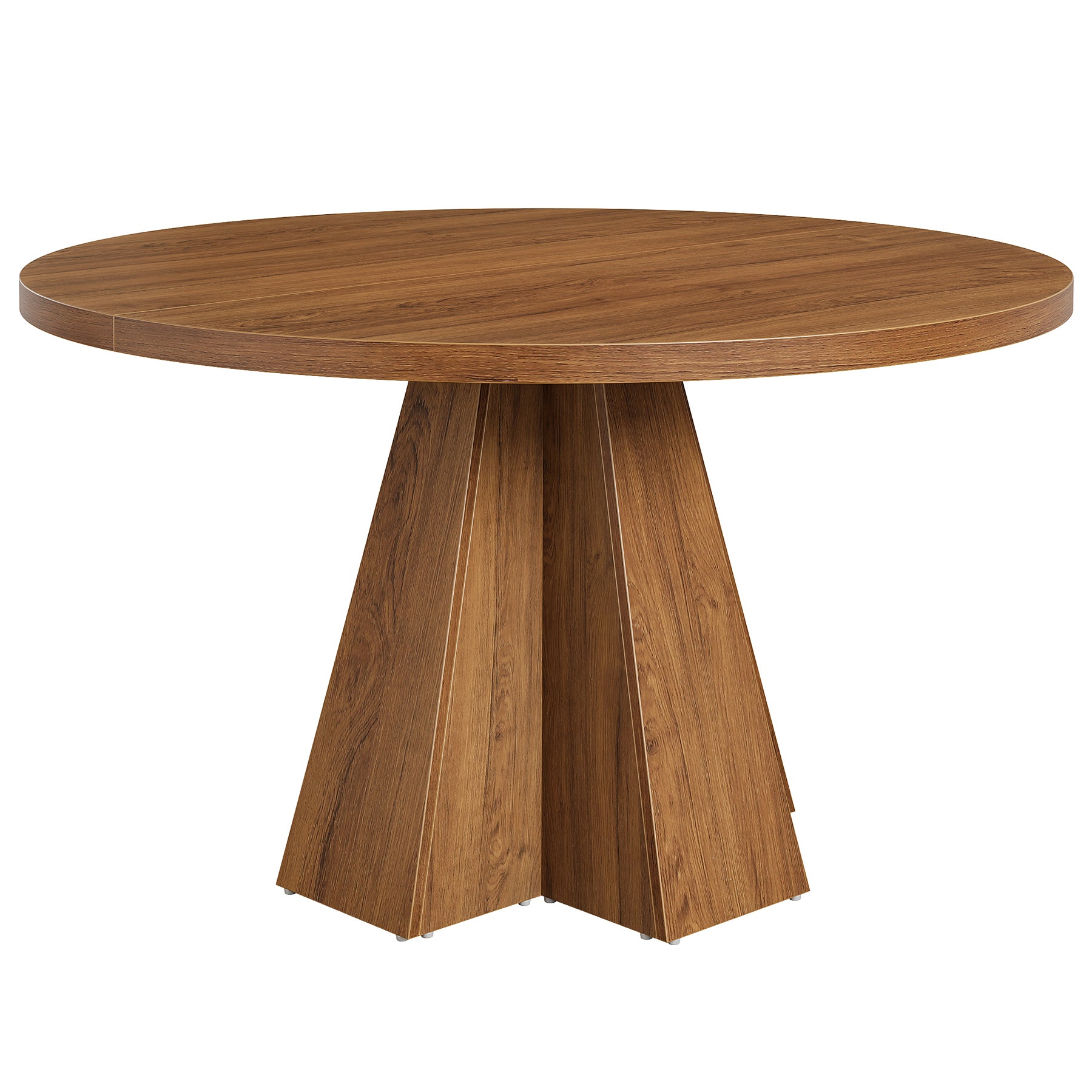 Round Dining Table for 4, Circle Kitchen Table with Pedestal Base