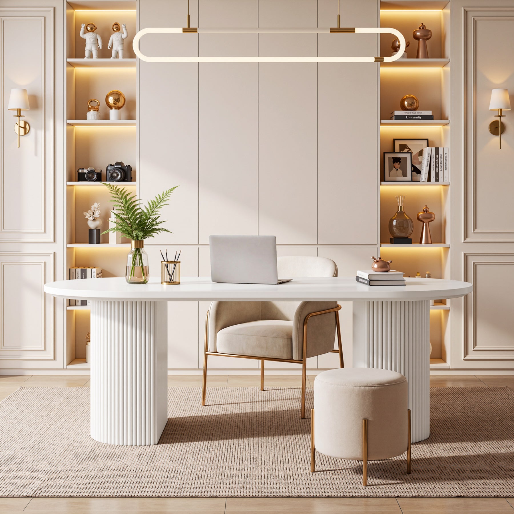 63" Executive Desk, Modern Computer Desk with Sturdy Base for Home Office