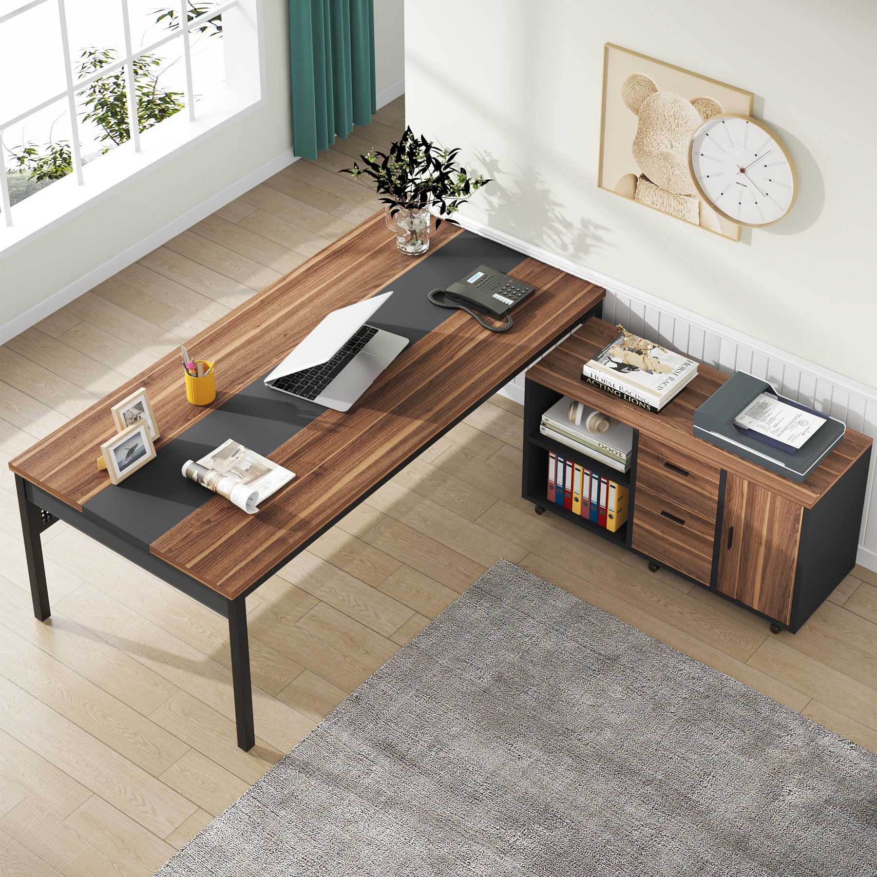 70.8" Executive Desk, Large Computer Desk Home Office Desk