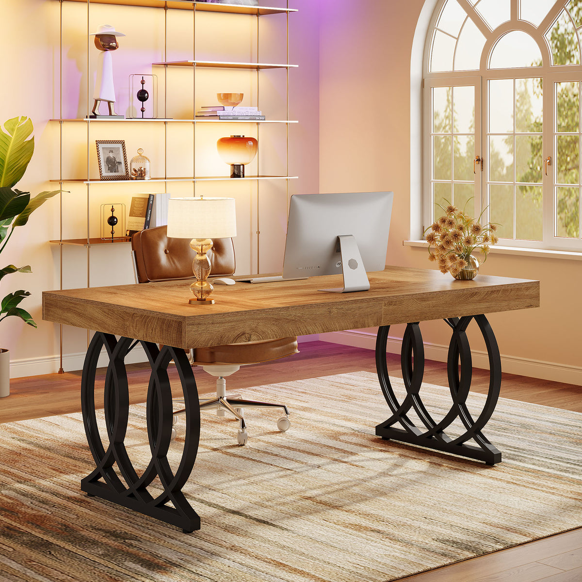63" Executive Desk, Modern Office Computer Desk with Luxury Design