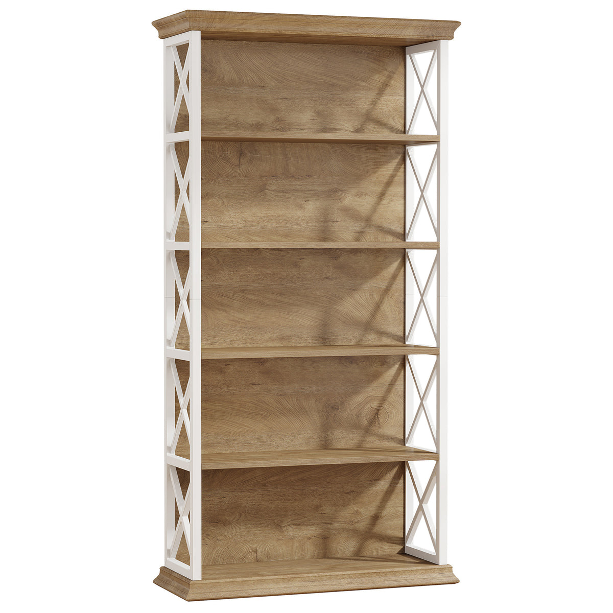6-Tier Bookshelf, 70.87" Etagere Metal and Wooden Bookcase for Home Office