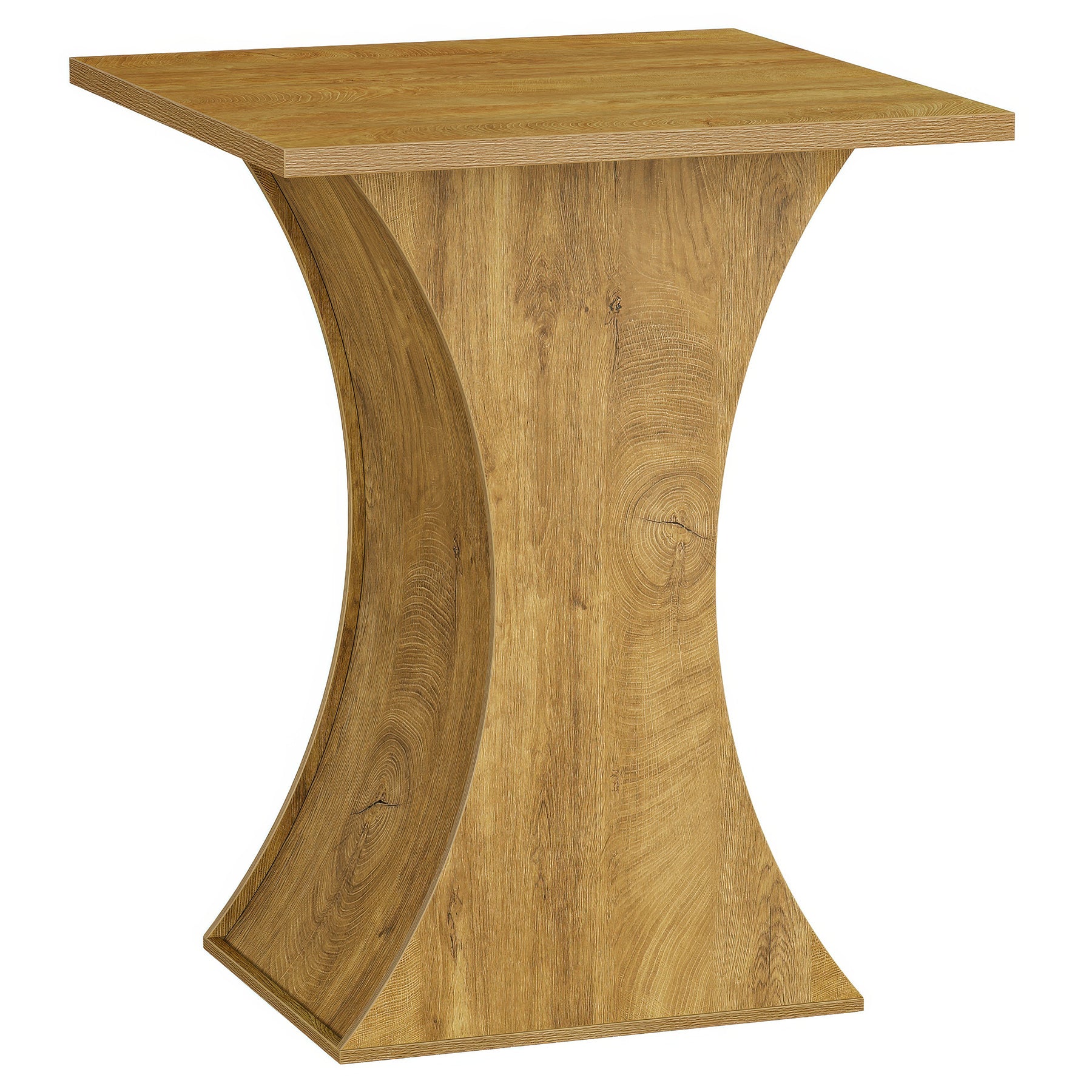 39.4" H Square Bar Table, Farmhouse Pub Cocktail Table with Curved Profile