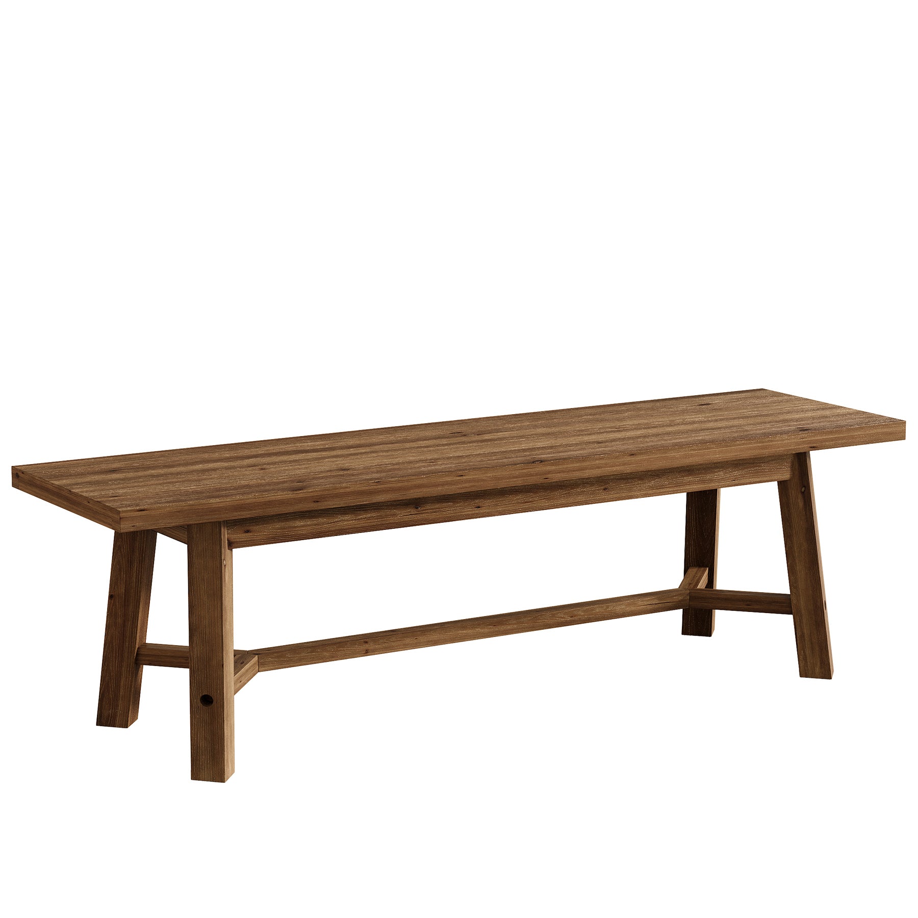 55" Solid Wood Bench, Farmhouse Long Bench Seat for Entryway