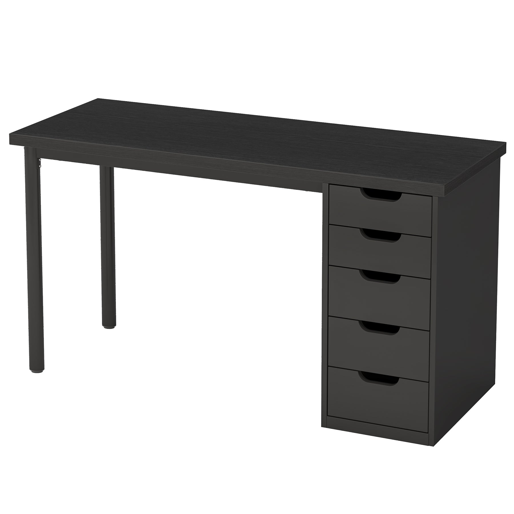 47" Computer Desk with 5 Drawers, Compact Storage Home Office Desk
