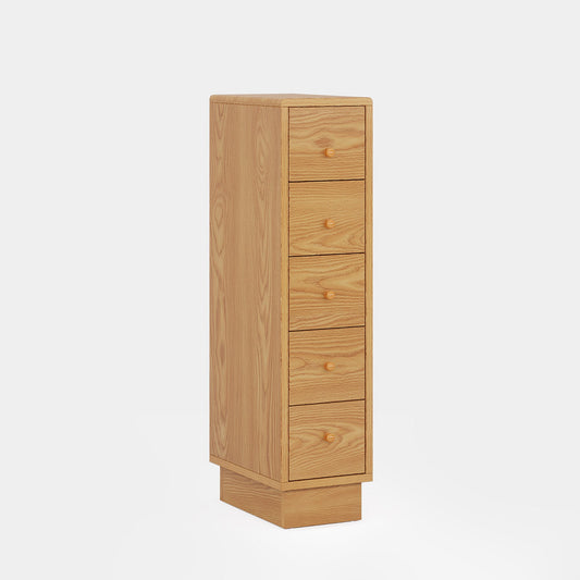 5-Drawer Chest, Wood Narrow Dresser Storage Chest of Drawers Tribesigns