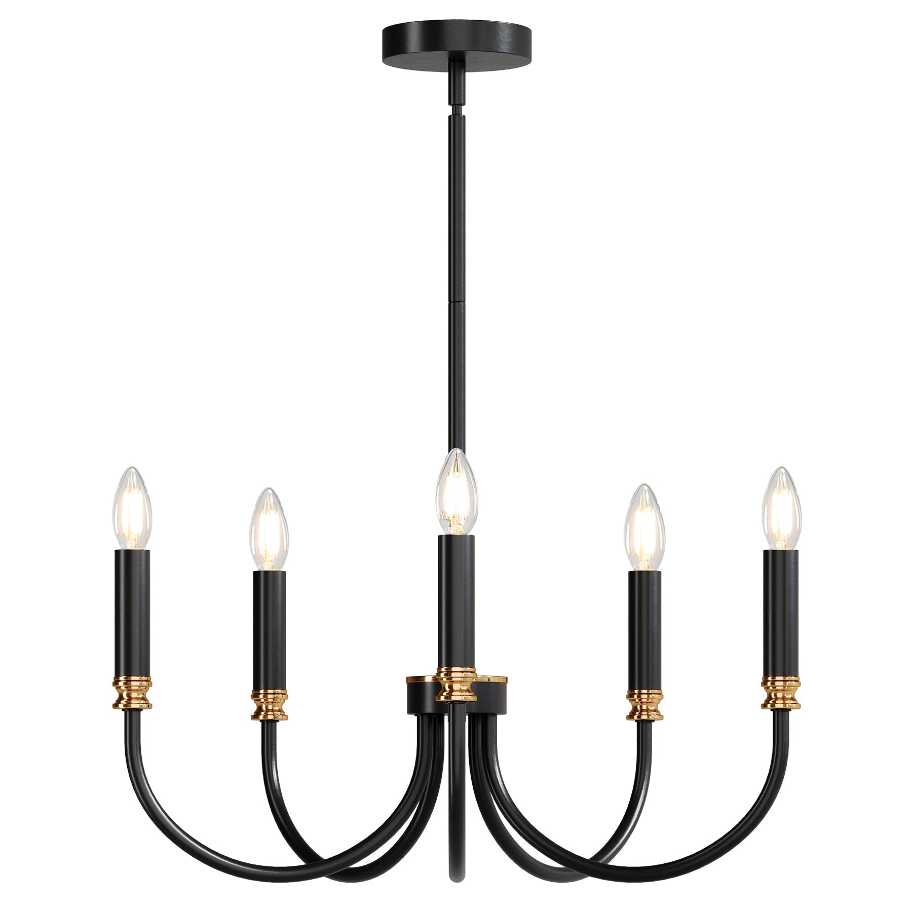 5 - Light Chandelier, Modern Candle Hanging Pendant Light Fixtures Tribesigns