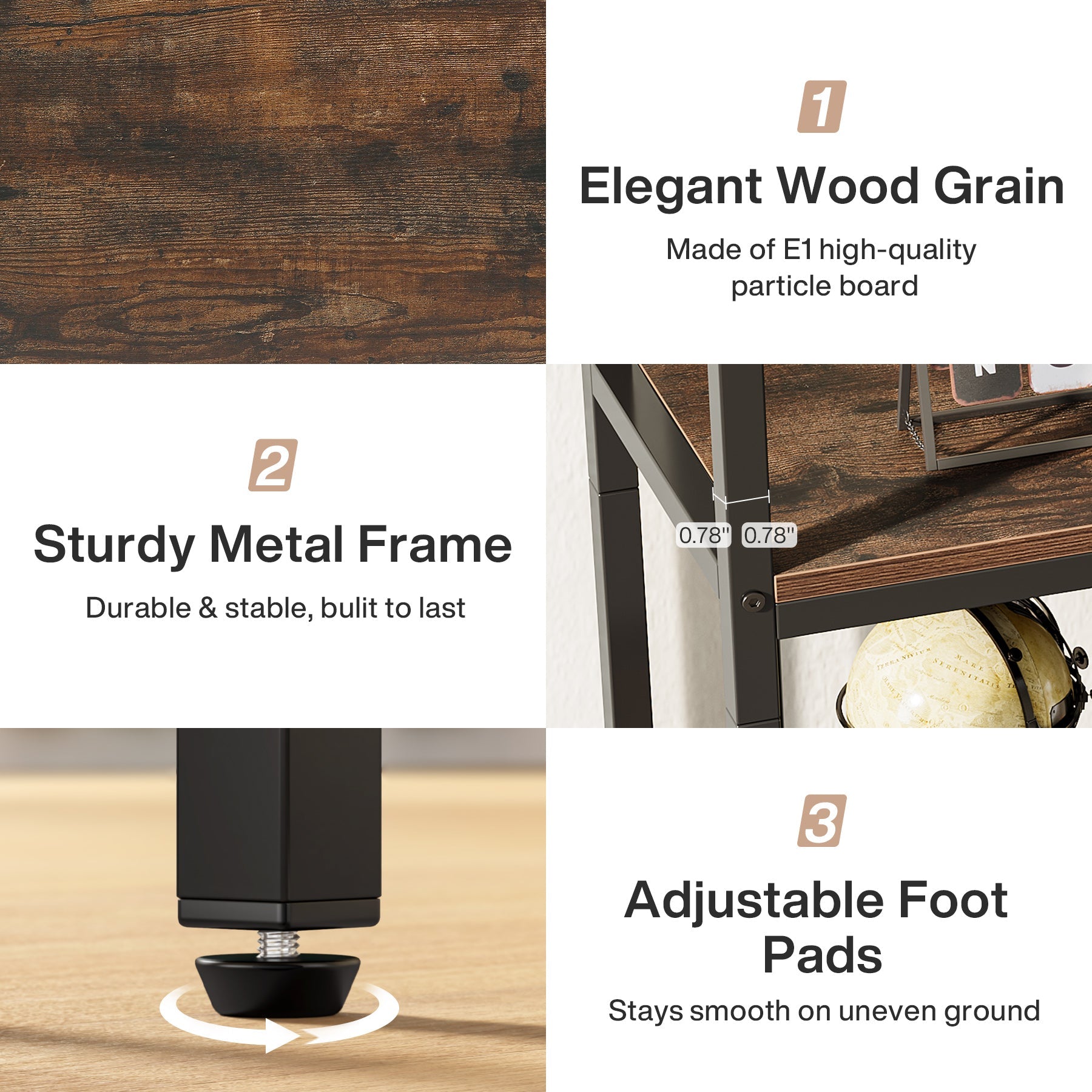 5 - Tier Bookshelf, Industrial 70.86" Etagere Bookcase Display Shelf Tribesigns