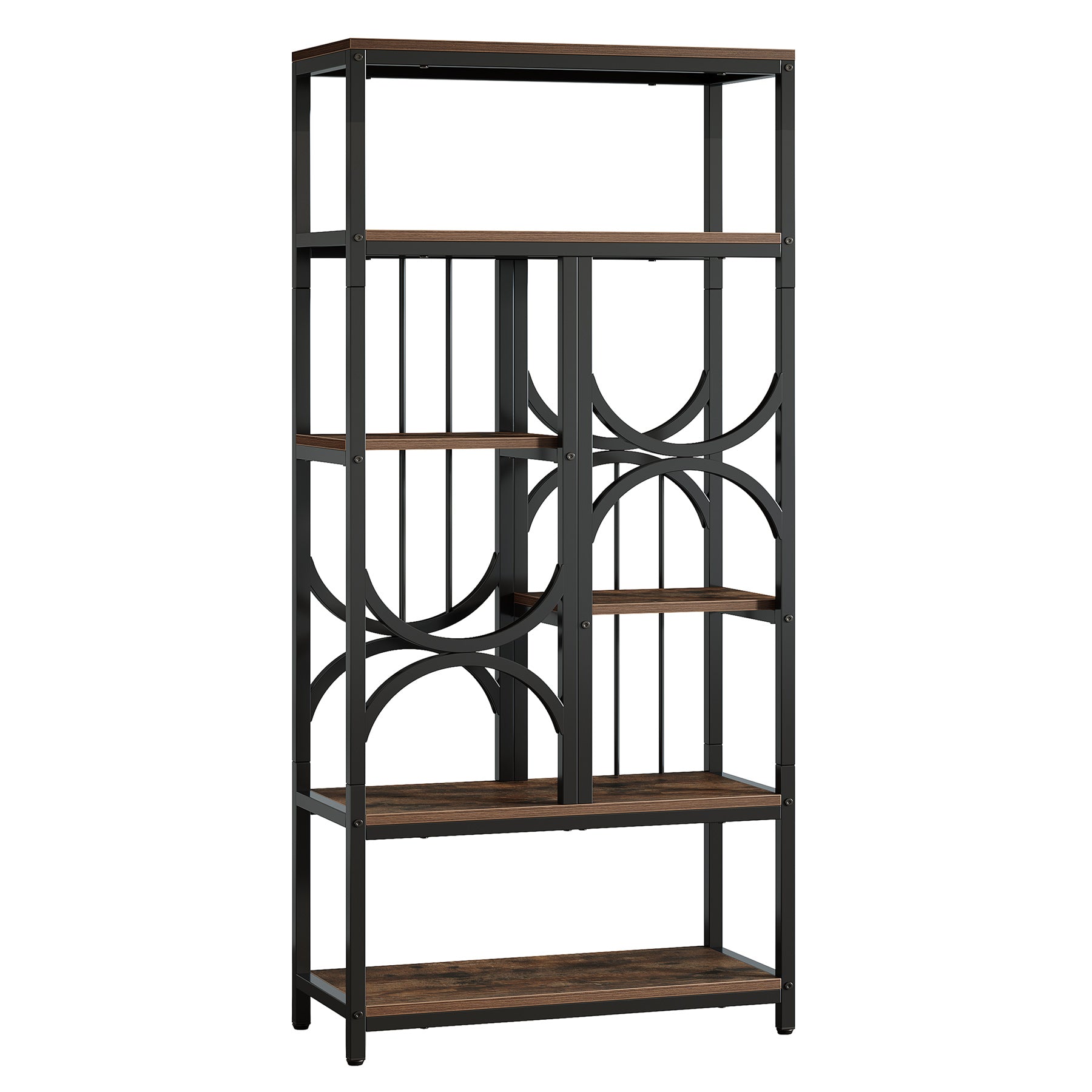 5 - Tier Bookshelf, Industrial 70.86" Etagere Bookcase Display Shelf Tribesigns