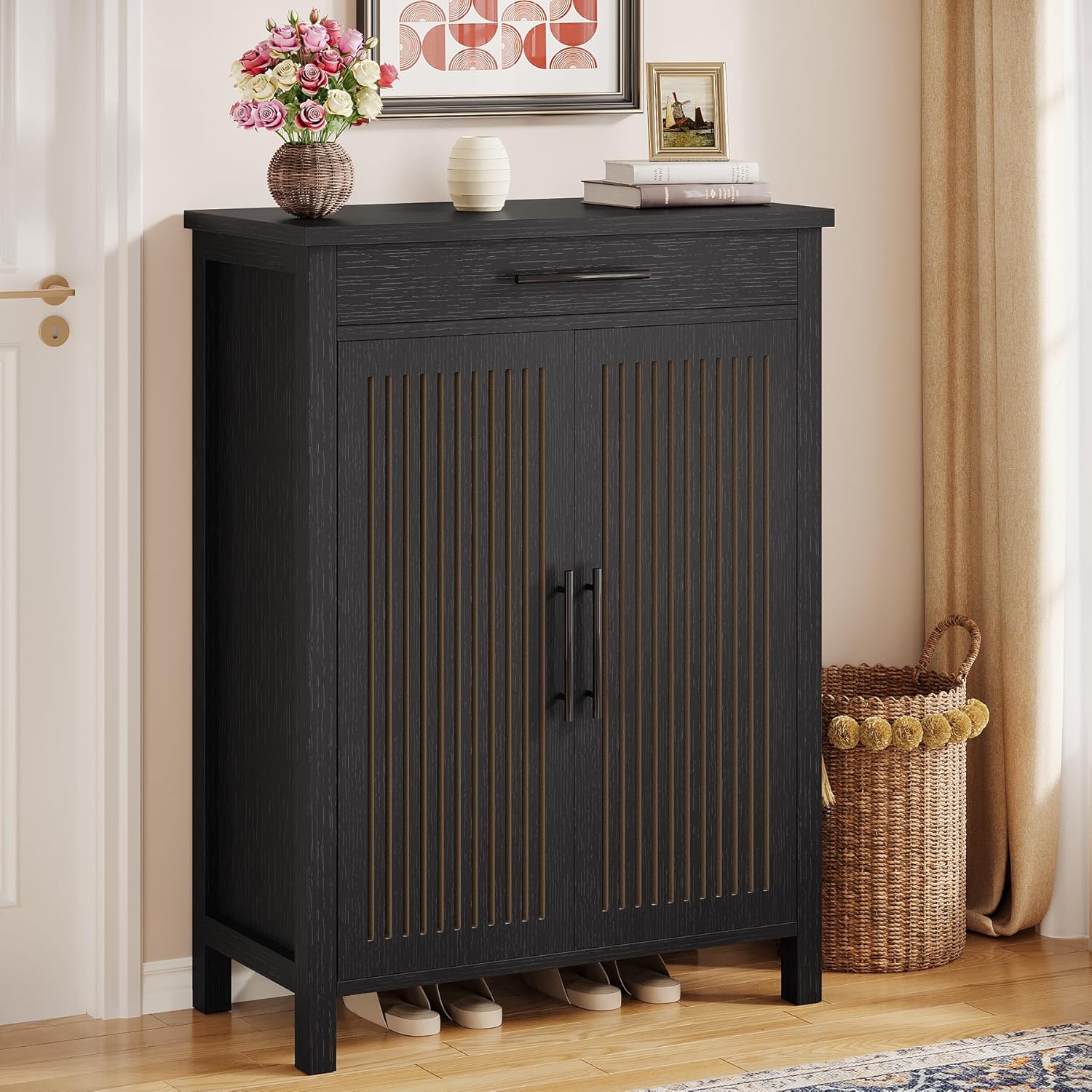 5 - Tier Shoe Cabinet, Freestanding Shoe Rack Organizer with Adjustable Shelves Tribesigns