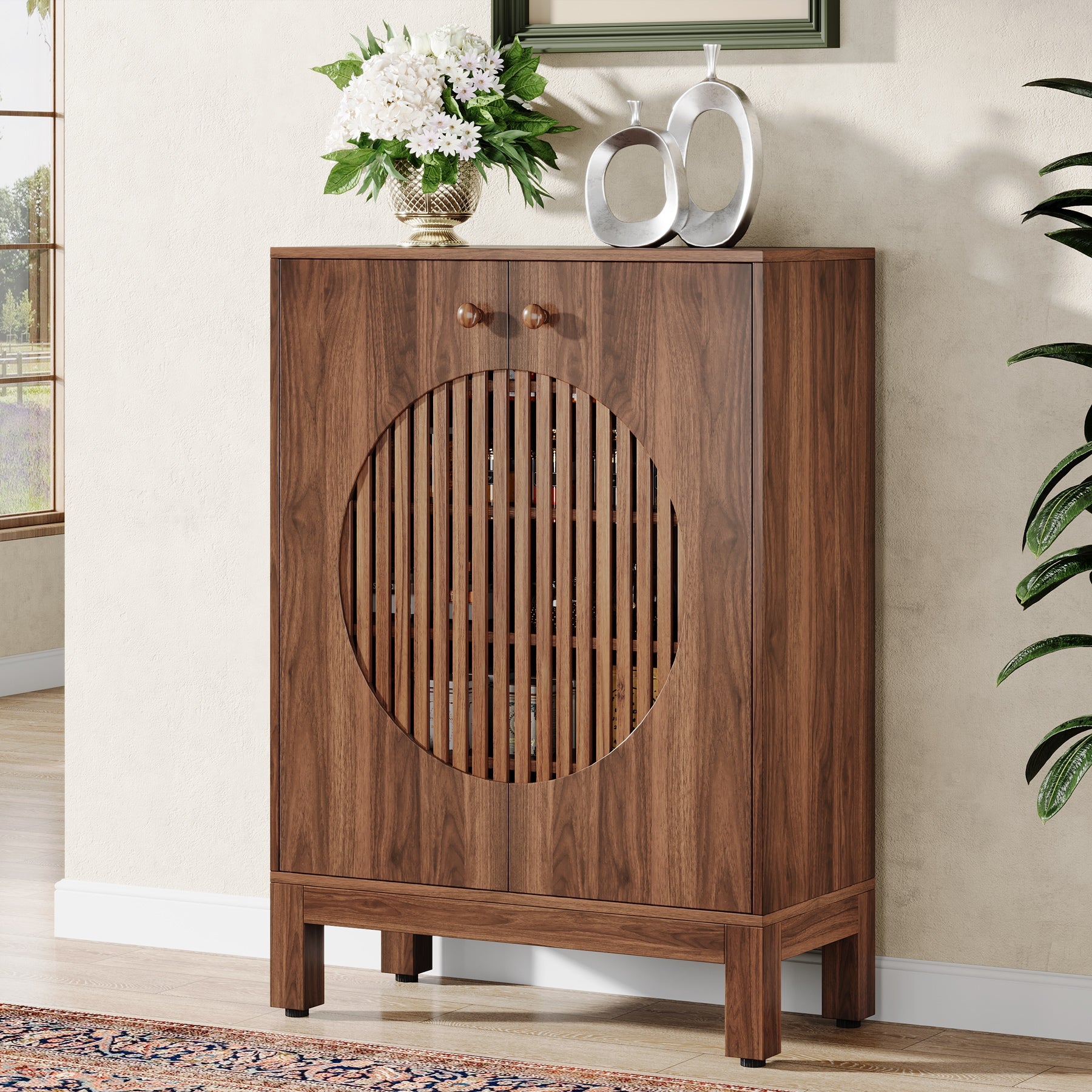 5 - Tier Sideboard Buffet, Farmhouse Kitchen Storage Cabinet with Removable Shelves Tribesigns