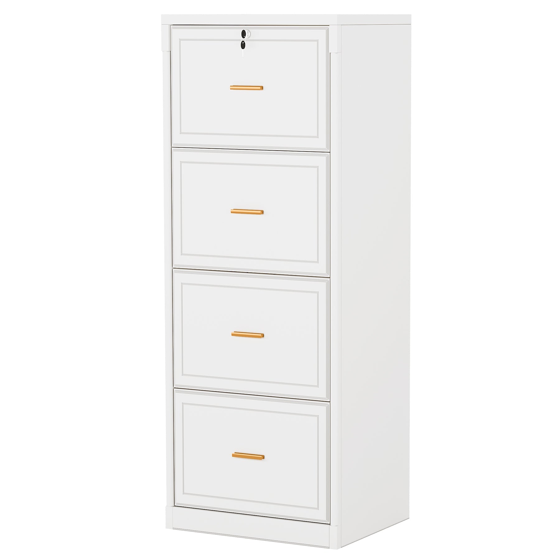 51" File Cabinet, Vertical Filing Cabinet with 4 Storage Drawers Tribesigns