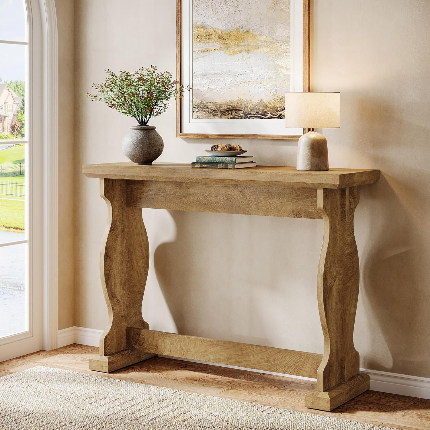 51" Console Table, Farmhouse Narrow Sofa Table Hallway Table Tribesigns