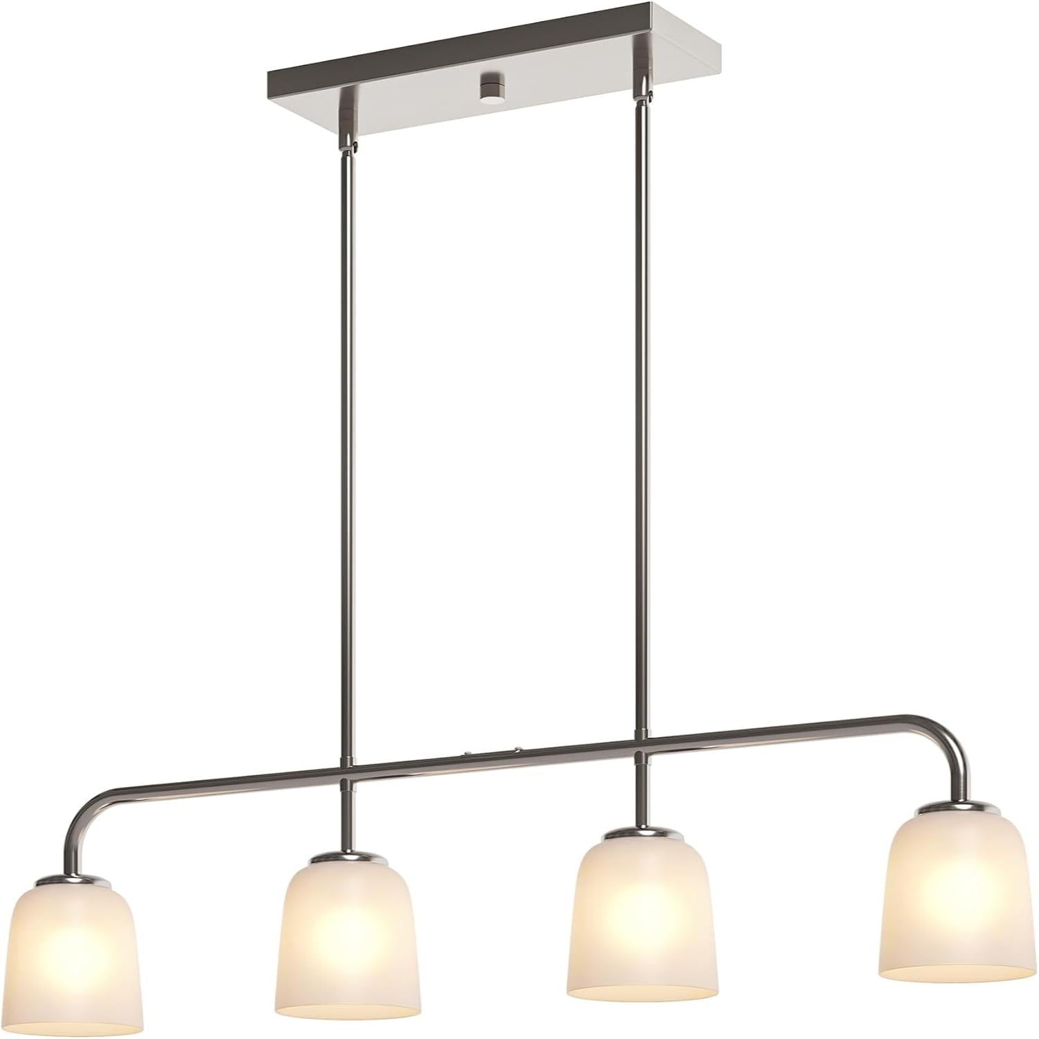 4 - Light Pendant Lighting with White Frosted Glass Shade (No Bulbs Included) Tribesigns