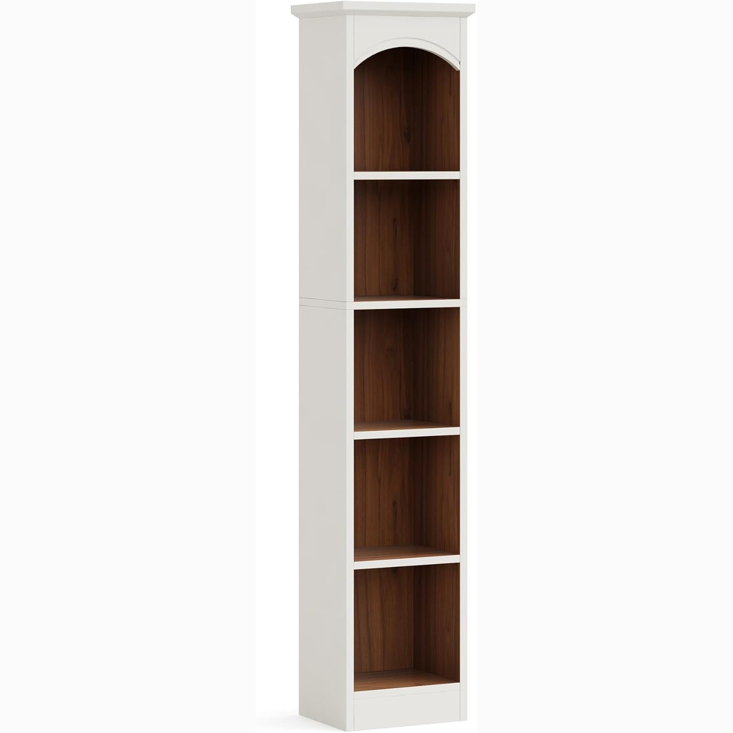 70.9" Tall Narrow Bookcase with 5-Tier Storage, Modern Cube Bookshelf
