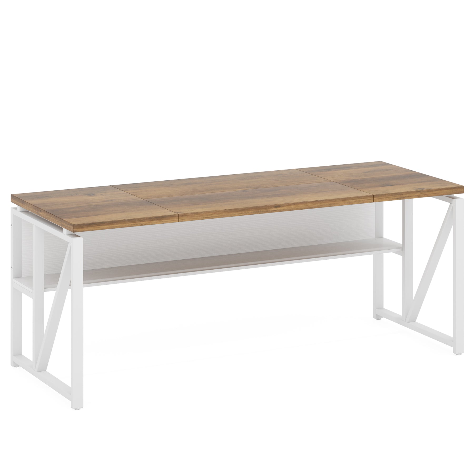 55" /63" Computer Desk Writing Table with Bottom Storage Shelf Tribesigns
