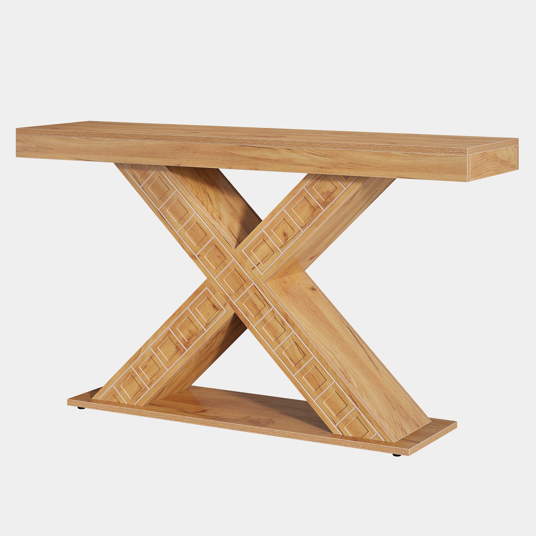 55" Console Table, Modern Sofa Table Entryway Table With Thicken X Base Tribesigns