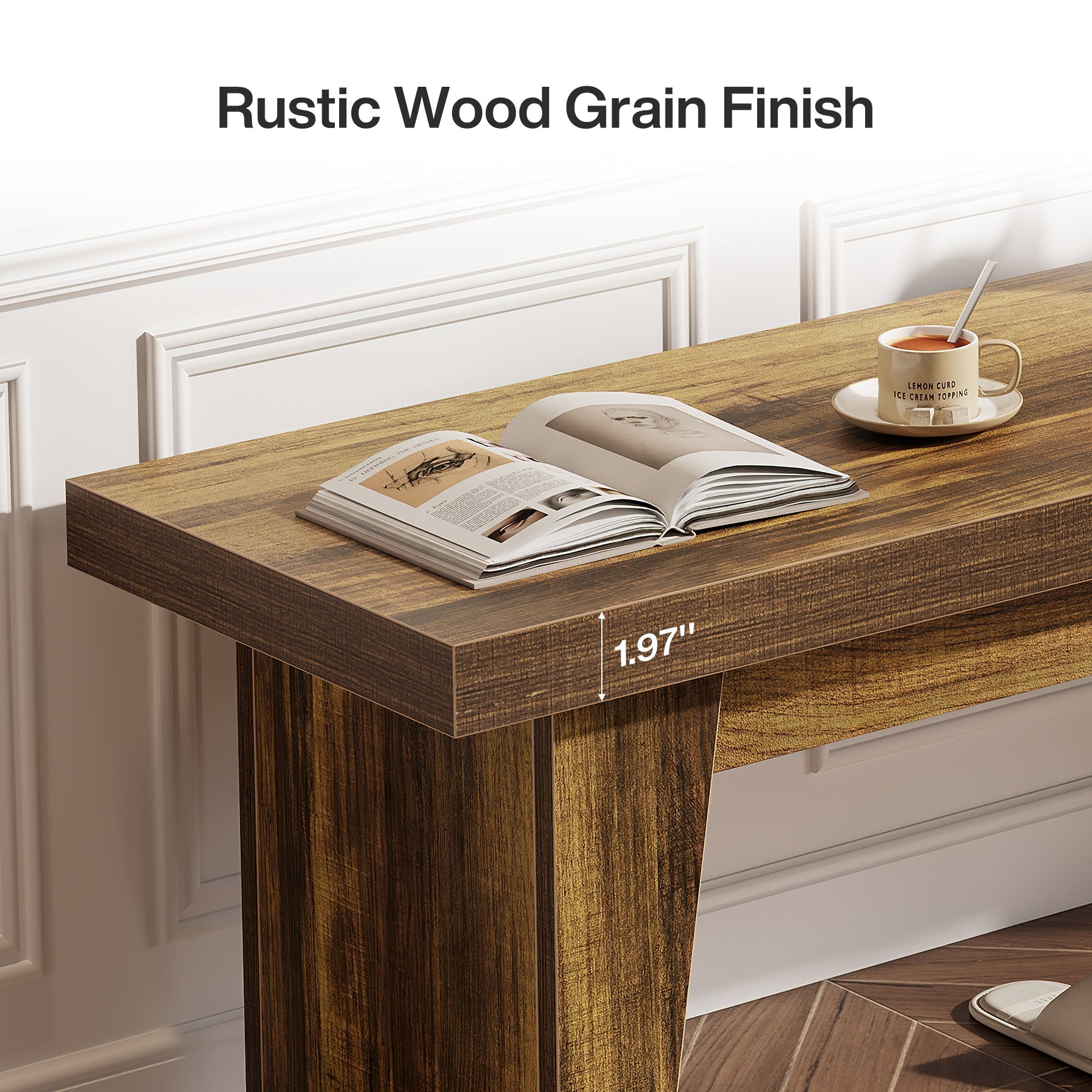 55" Entryway Bench, Farmhouse Shoe Bench Indoor End of Bed Stool Tribesigns