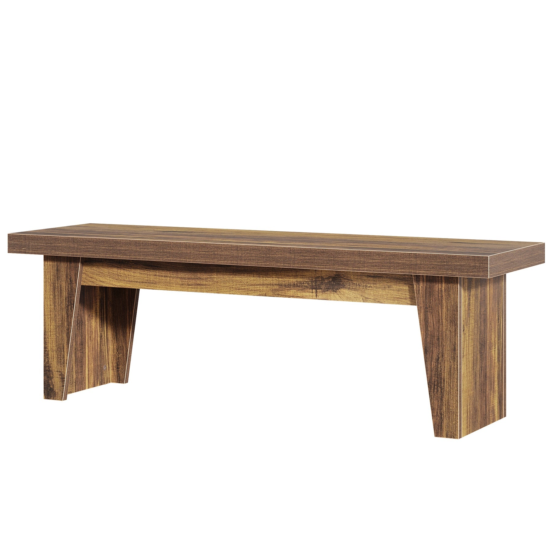 55" Entryway Bench, Farmhouse Shoe Bench Indoor End of Bed Stool Tribesigns