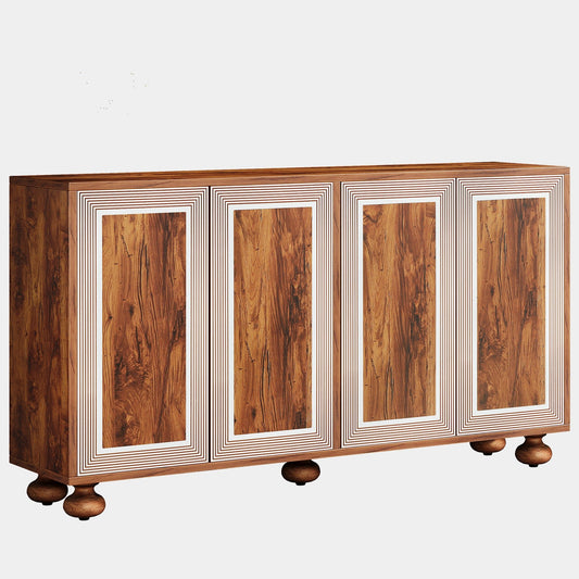 55" Sideboard Buffet, Large Storage Cabinet with 4 Doors Tribesigns