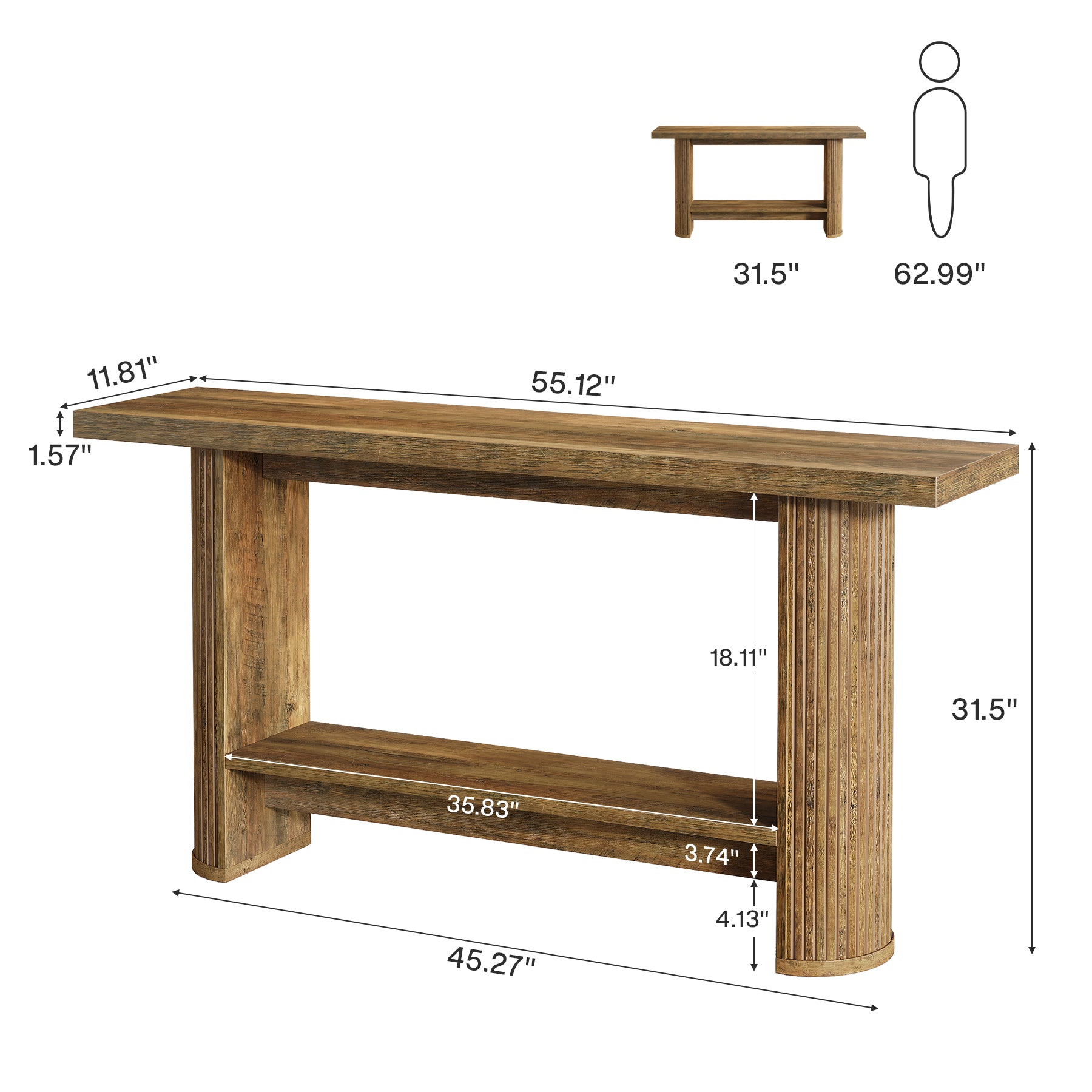 55.12" Console Table, Modern Sofa Table Entrance Table Tribesigns