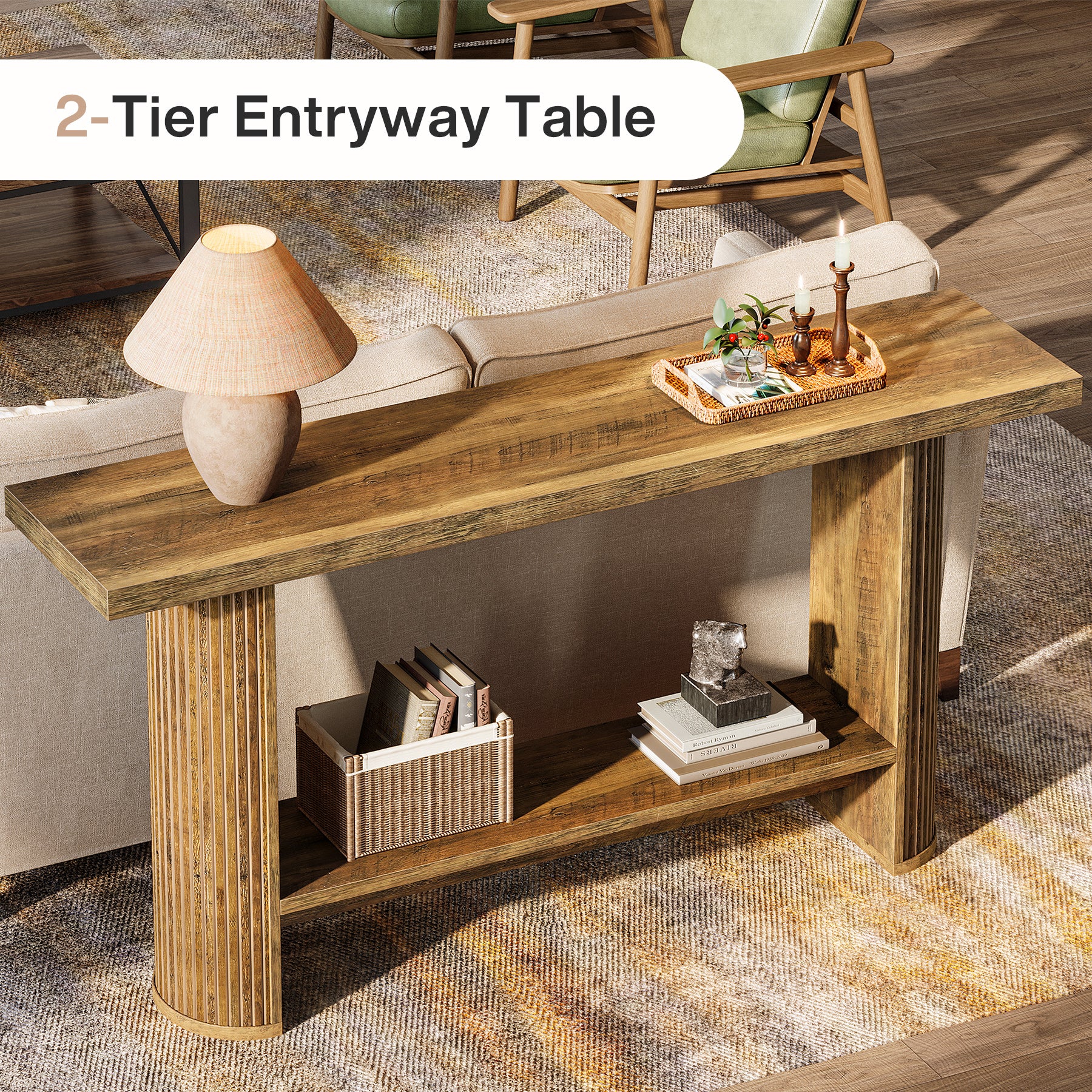 55.12" Console Table, Modern Sofa Table Entrance Table Tribesigns