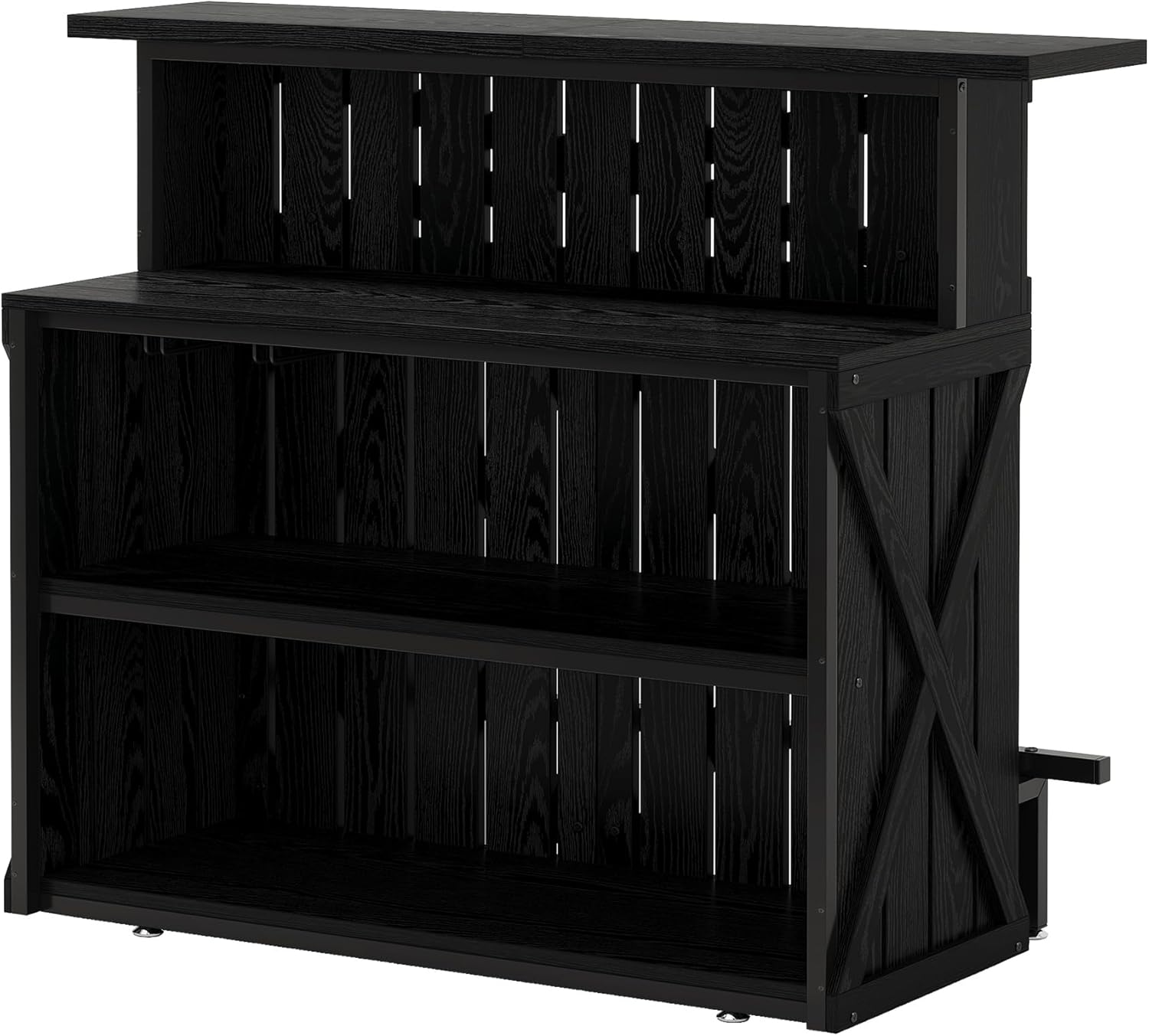 55.12" Home Bar Unit, 4 - Tier Bar Table Height Pub Table with Footrest Tribesigns