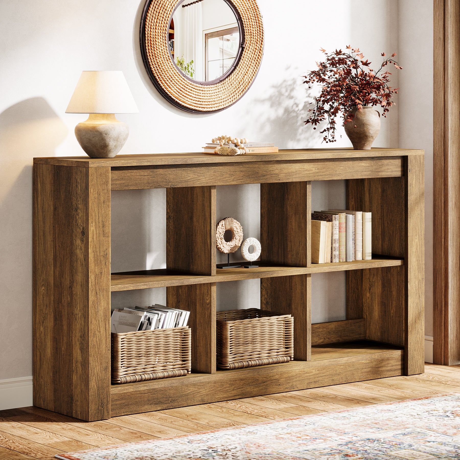 55.1" Console Table, Rectangular Sofa Table Entryway Table with Storage