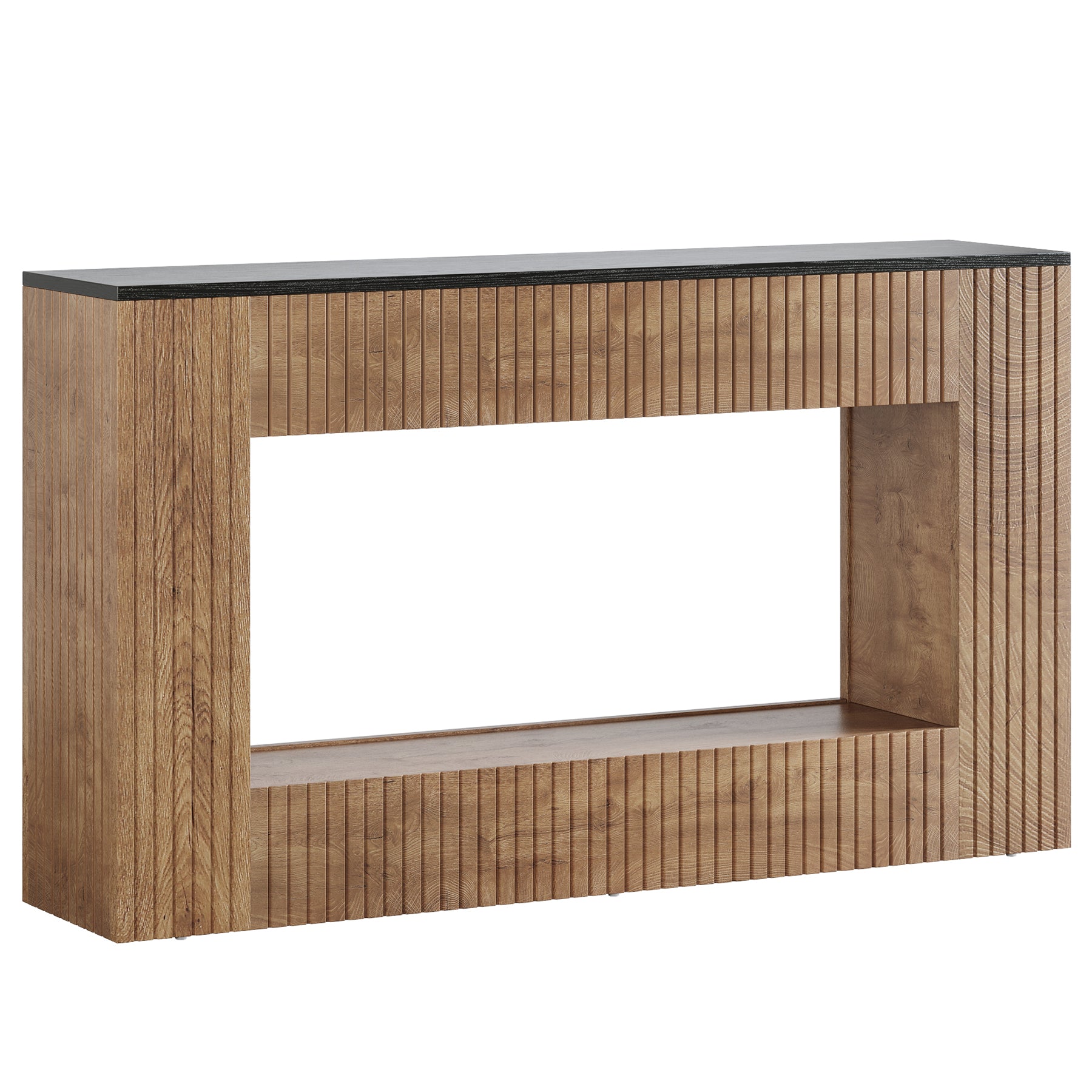 55" Console Table, Wood Entryway Table Sofa Table with Storage