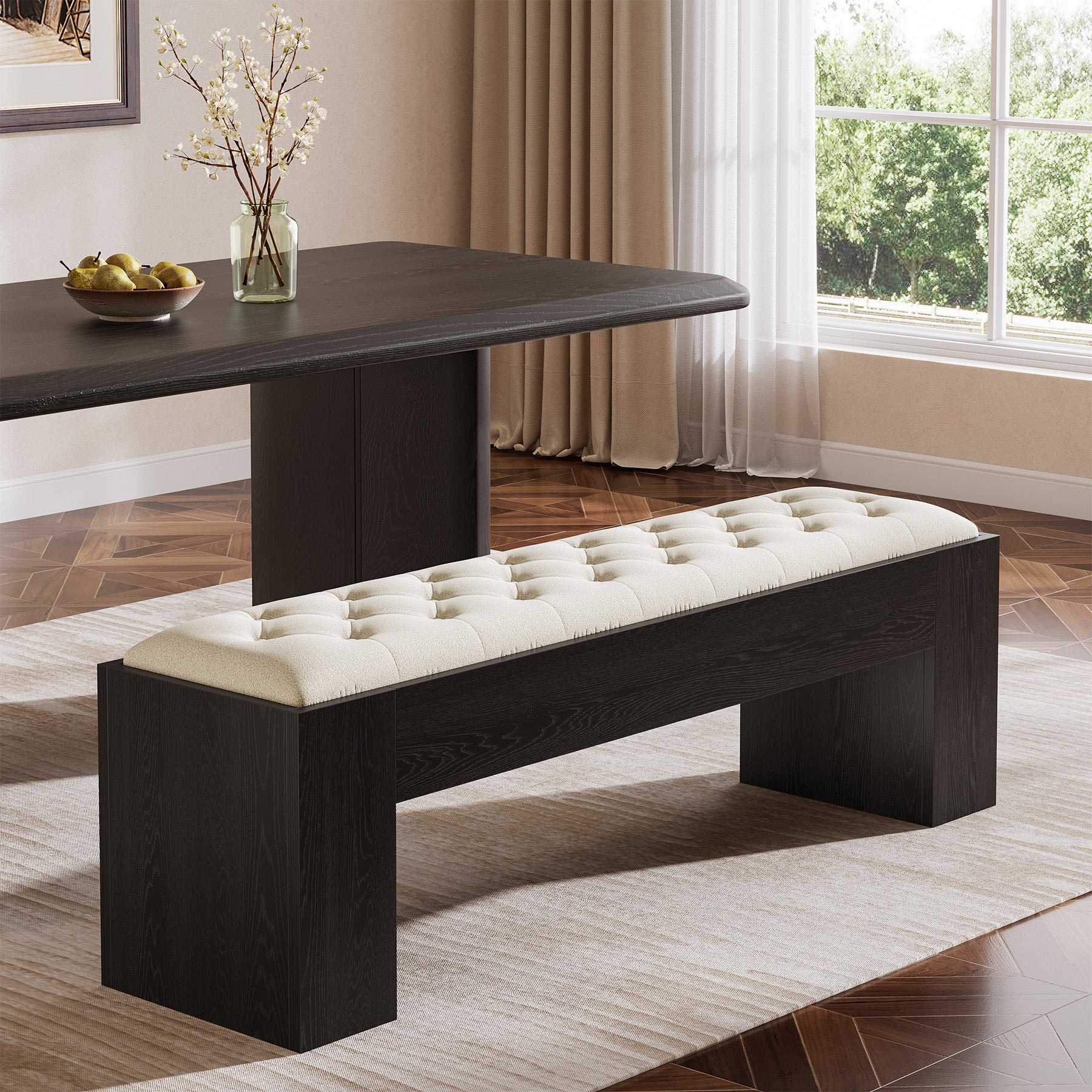Dining Table Long Upholstered Bench Seat Signature Design By