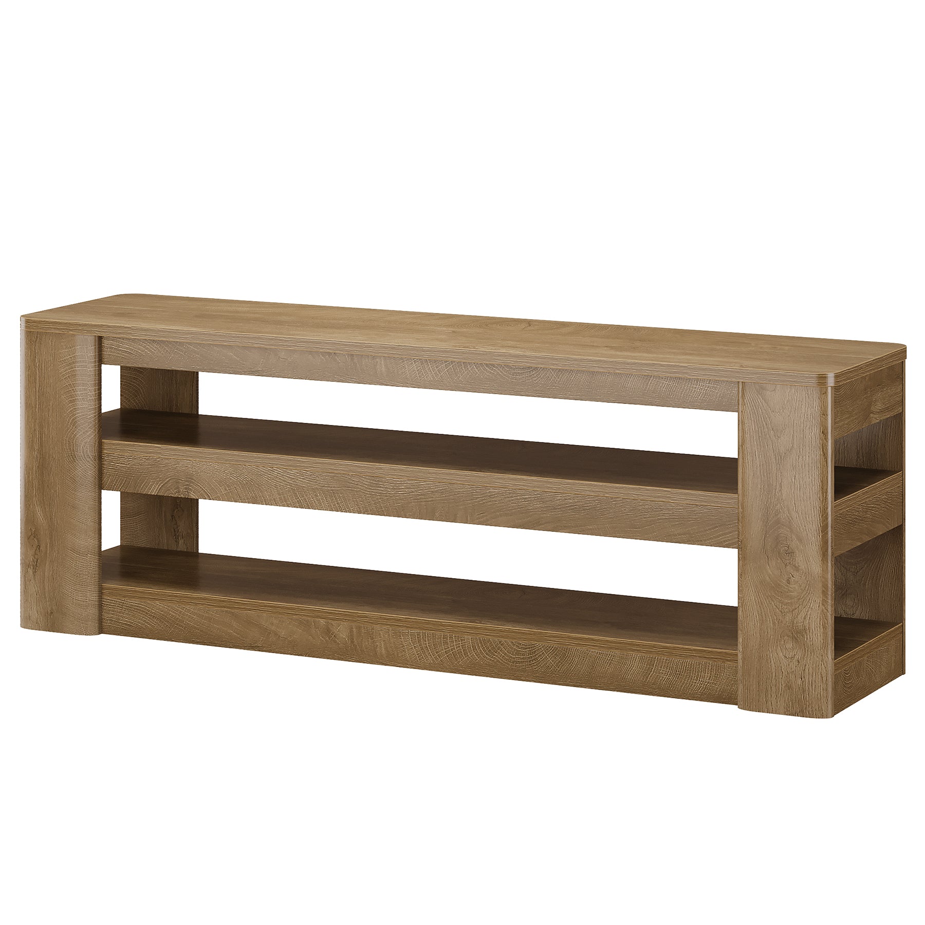 55" Modern TV Stand, 3-Tier Wooden Entertainment Center for TVs up to 60"