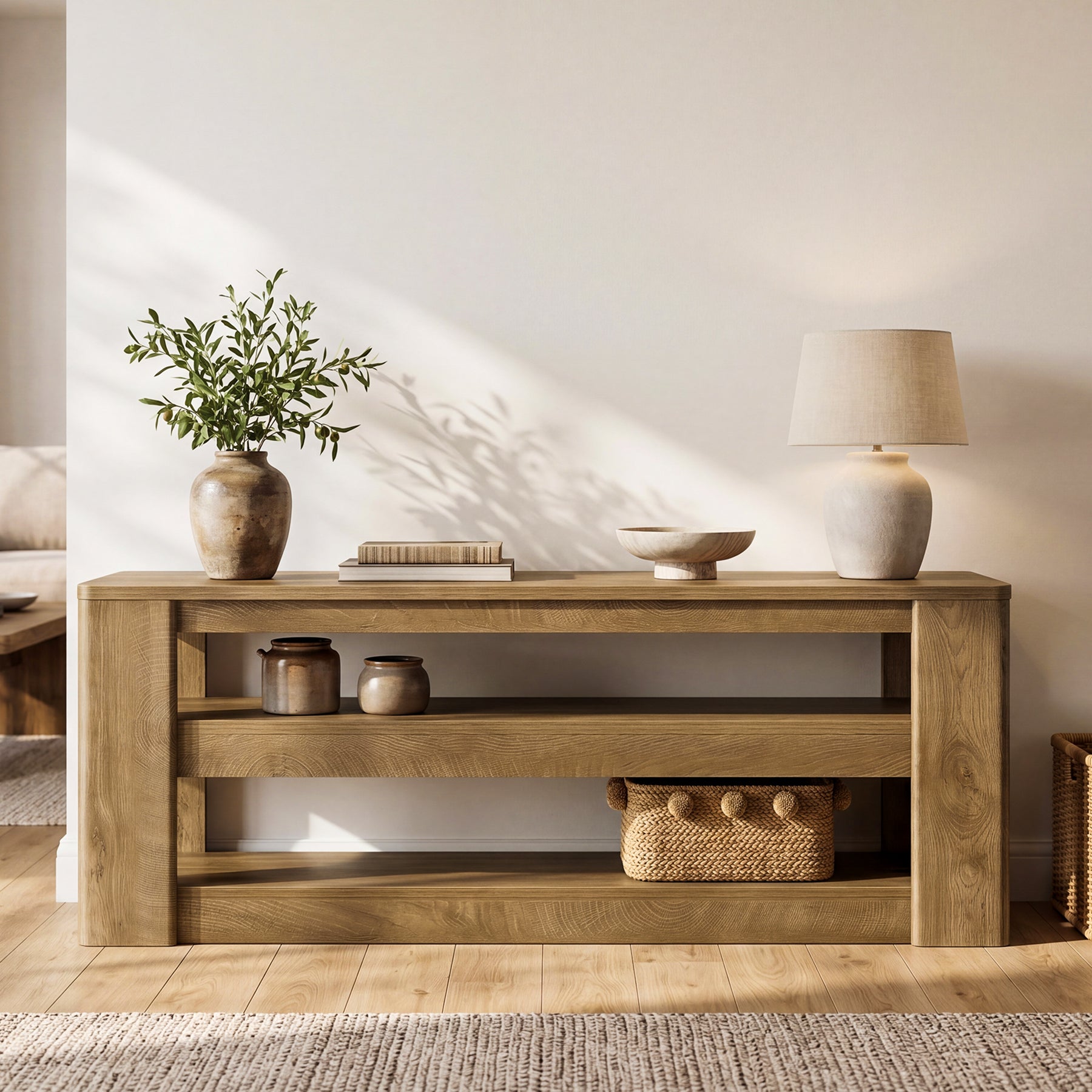55" Shoe Rack Bench, 3-Tier Entryway Storage Bench Seat for Entrance