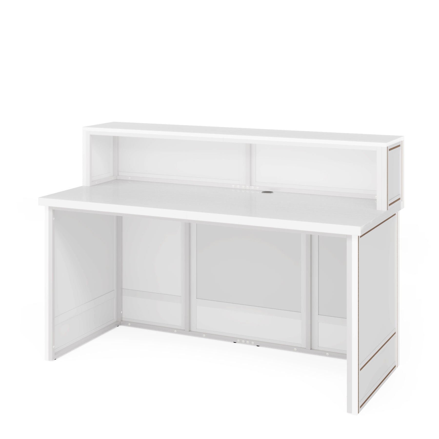 57" Reception Desk Front Desk with Counter & Metal Frame Tribesigns