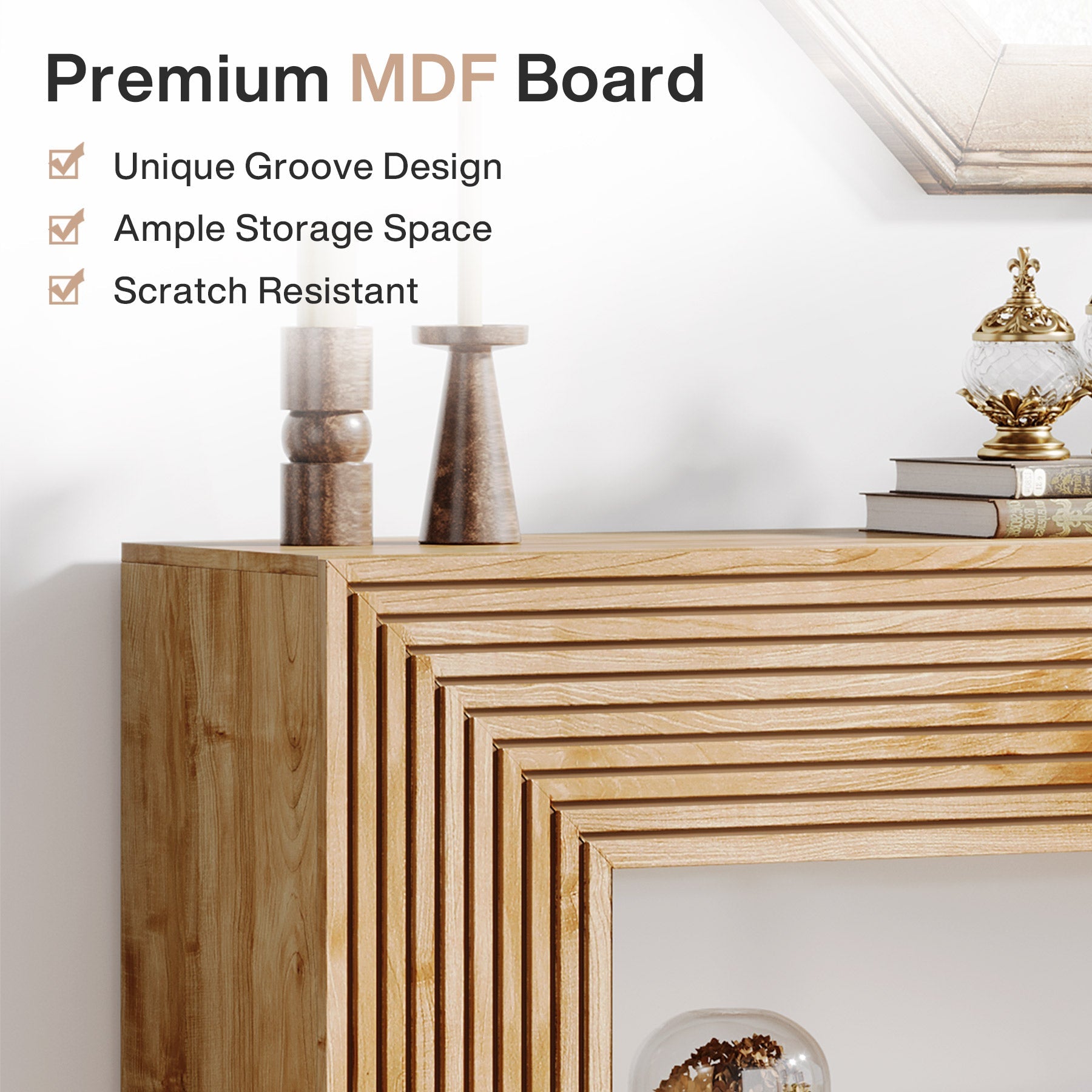 59" Console Table, Farmhouse Sofa Table Hallway Table with Storage Tribesigns