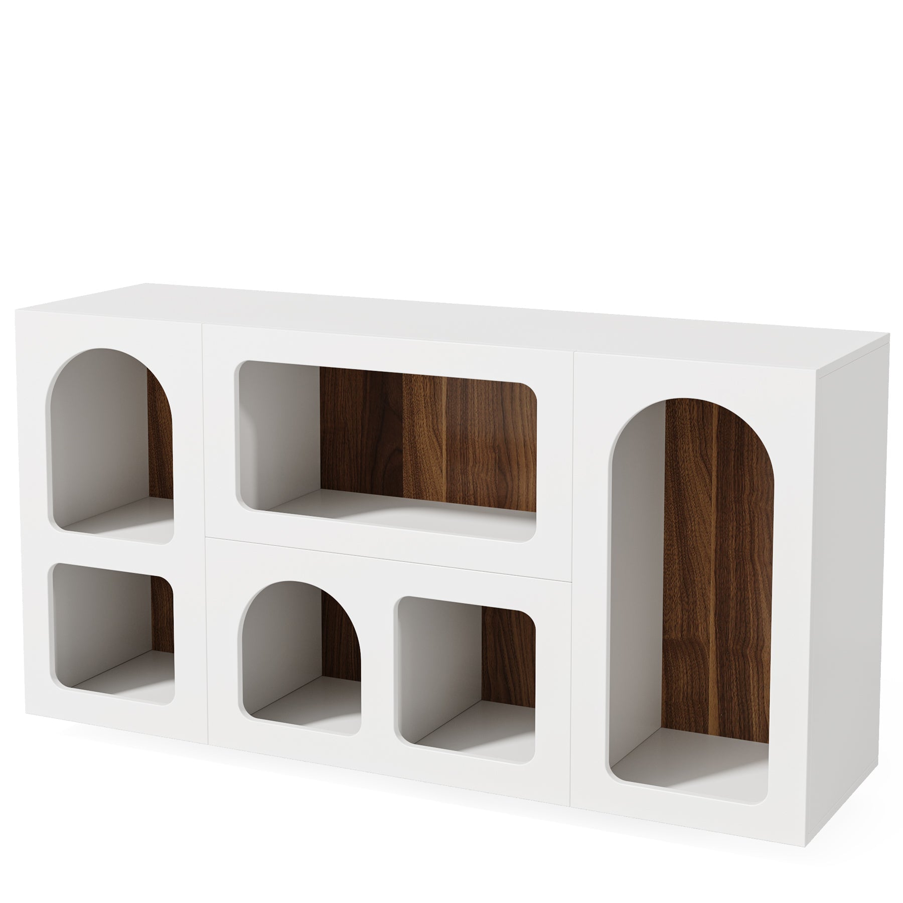 59" Console Table, Wooden Sofa Table Storage Organizer Entrance Table Tribesigns