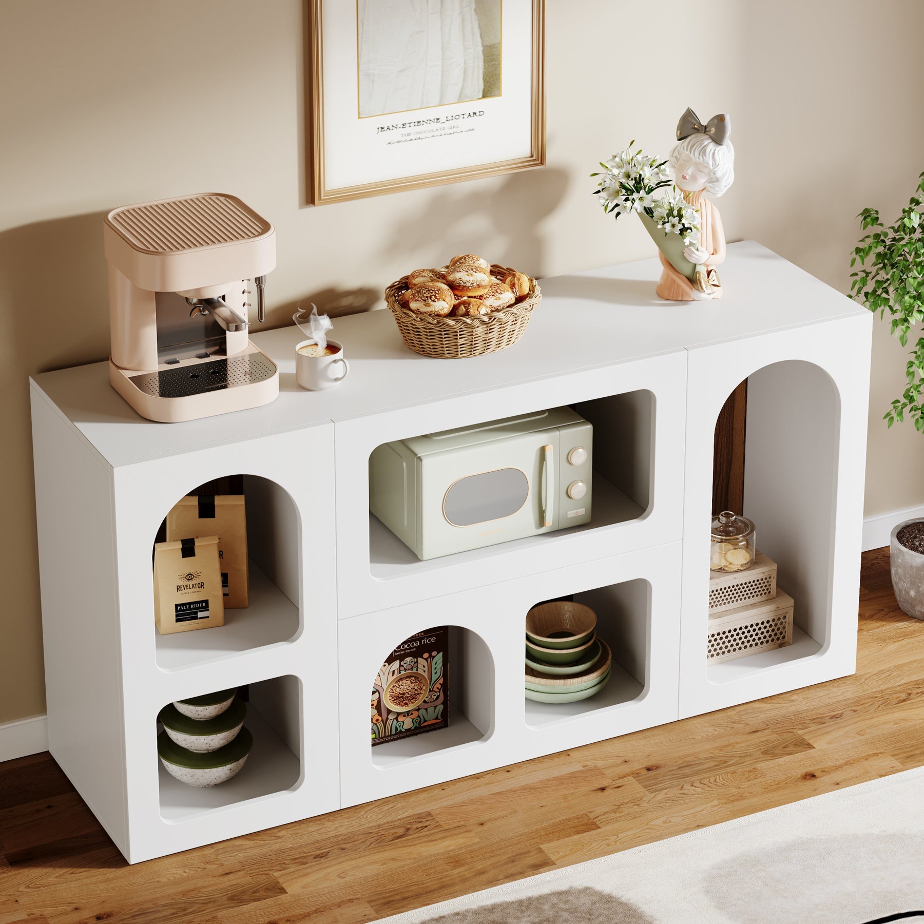 59" Console Table, Wooden Sofa Table Storage Organizer Entrance Table Tribesigns