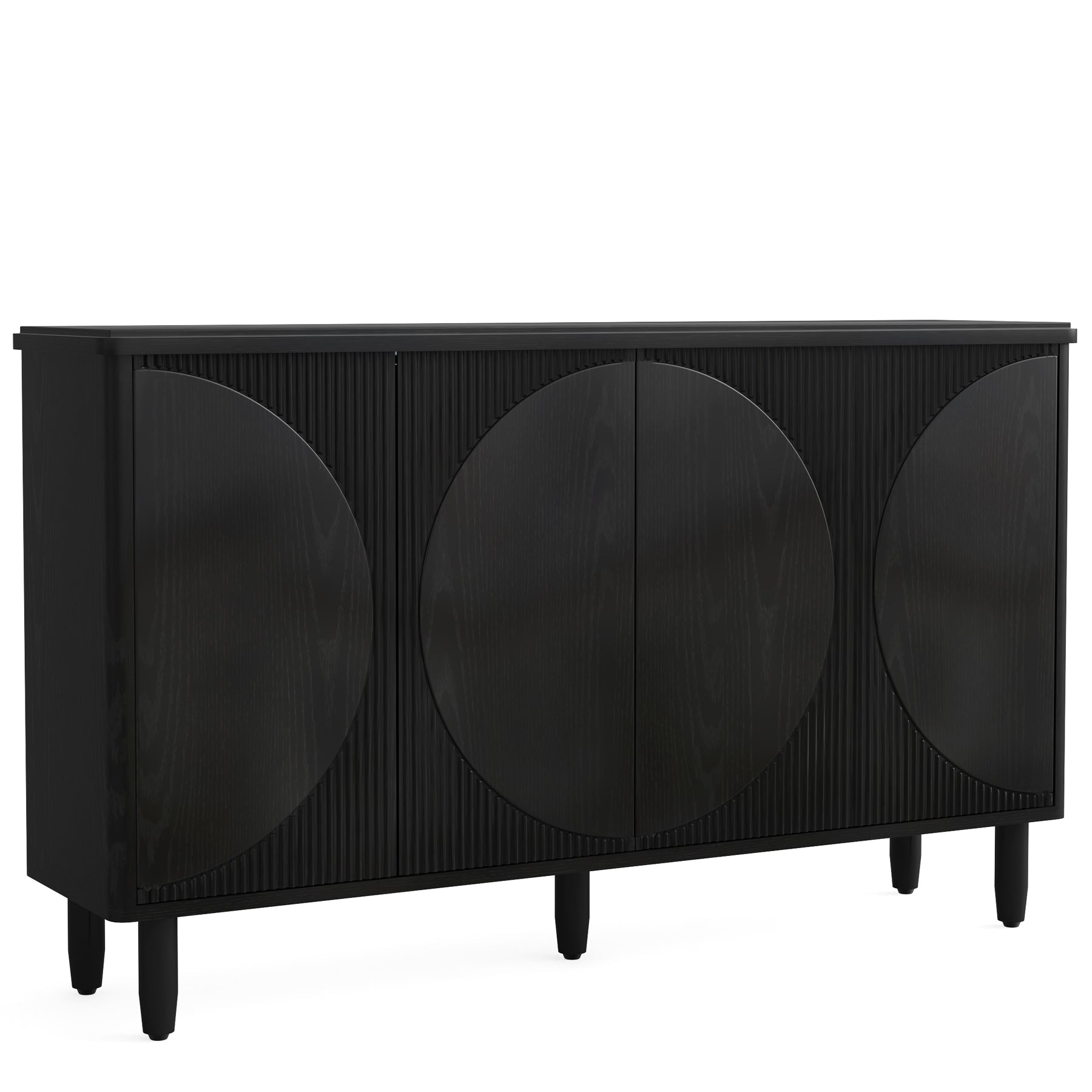 59.4" Sideboard Buffet, White Credenza Storage Cabinet with Doors Tribesigns