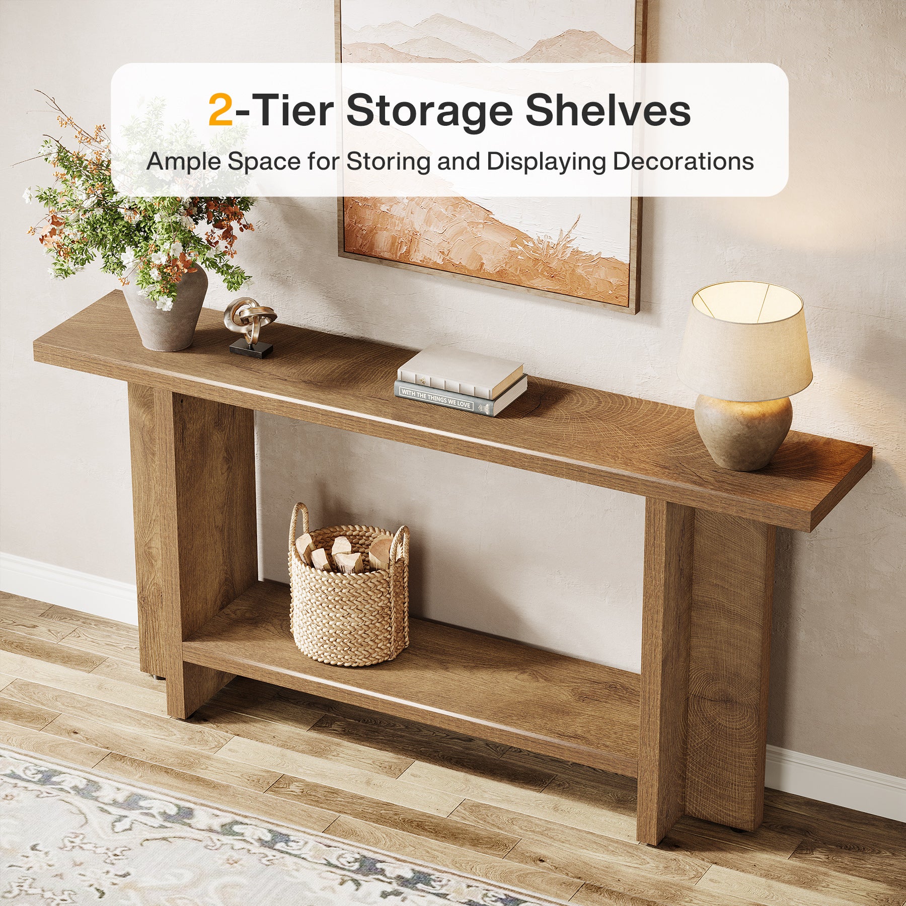 59" Console Table, Farmhouse Sofa Table Hallway Table