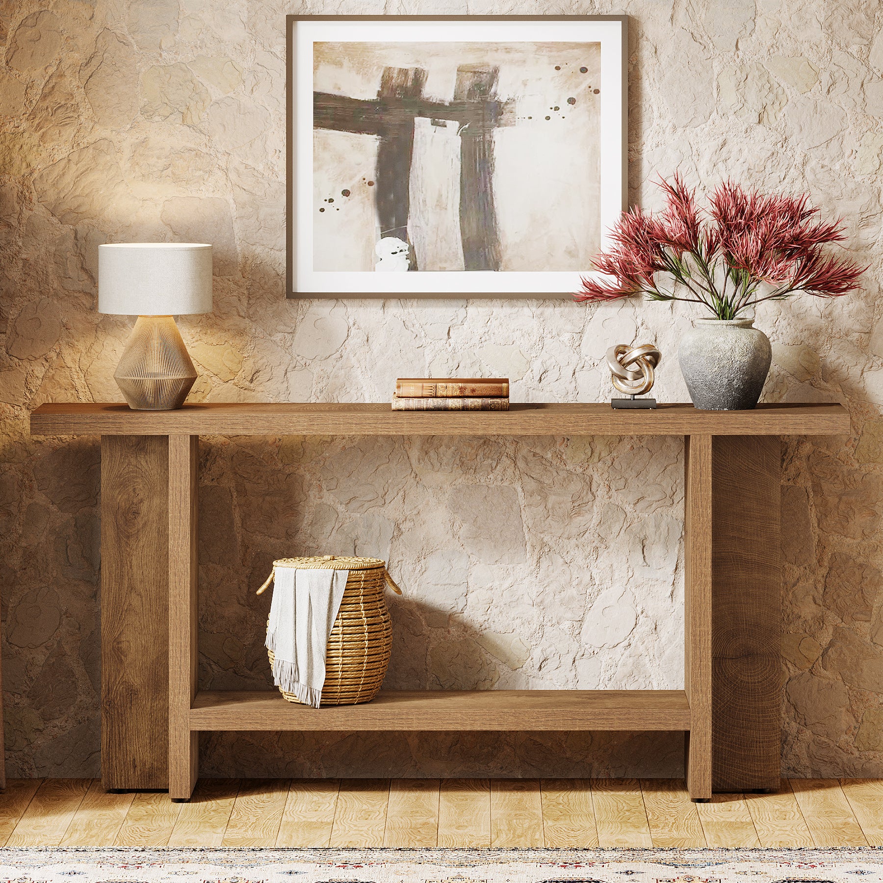 59" Console Table, Farmhouse Sofa Table Hallway Table