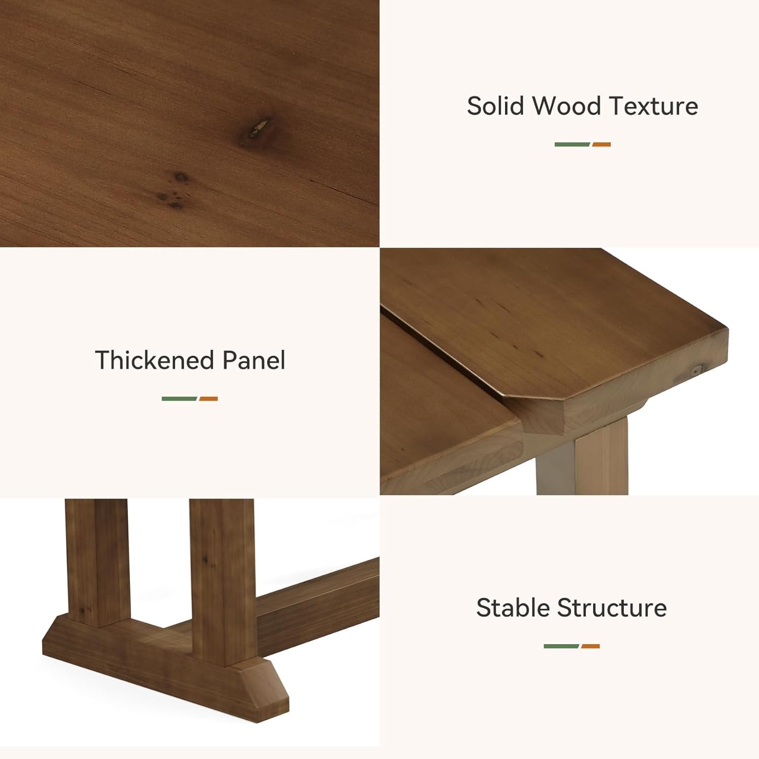 59" Dining Bench, Wood Farmhouse Entryway Bench Kitchen Table Seat for Dining Room