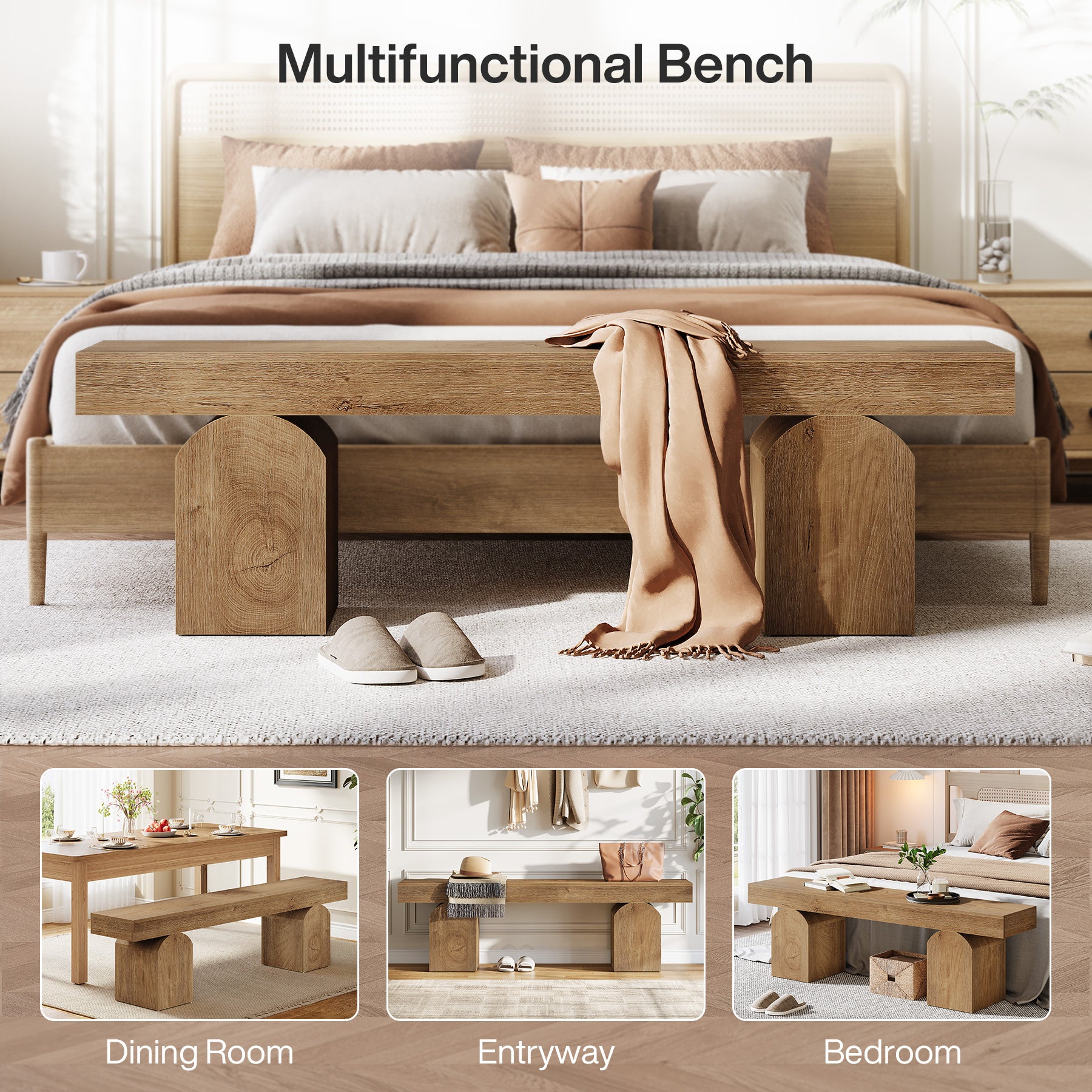 59" End of Bed Bench, Modern Bedroom Bench Window Bench