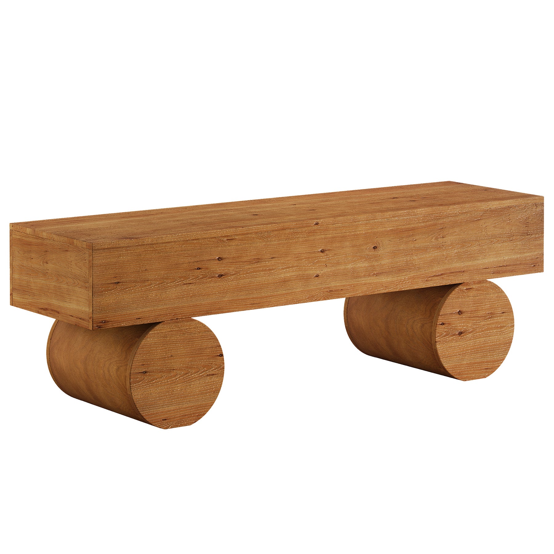 59" Farmhouse Dining Bench, Solid Wood Kitchen Table Bench with Thickened Seat