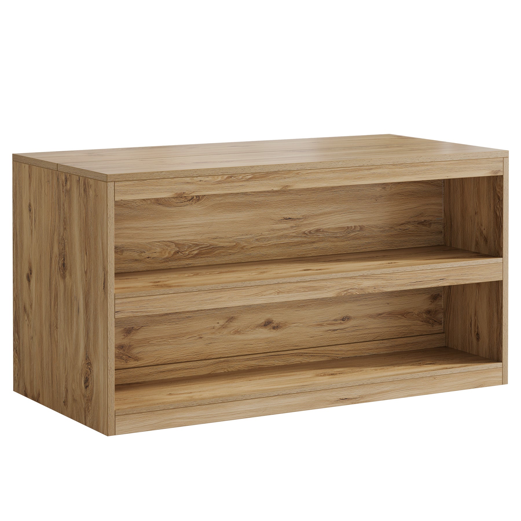 59" Kitchen Island, 3-Tier Farmhouse Stationary Island Table with Storage