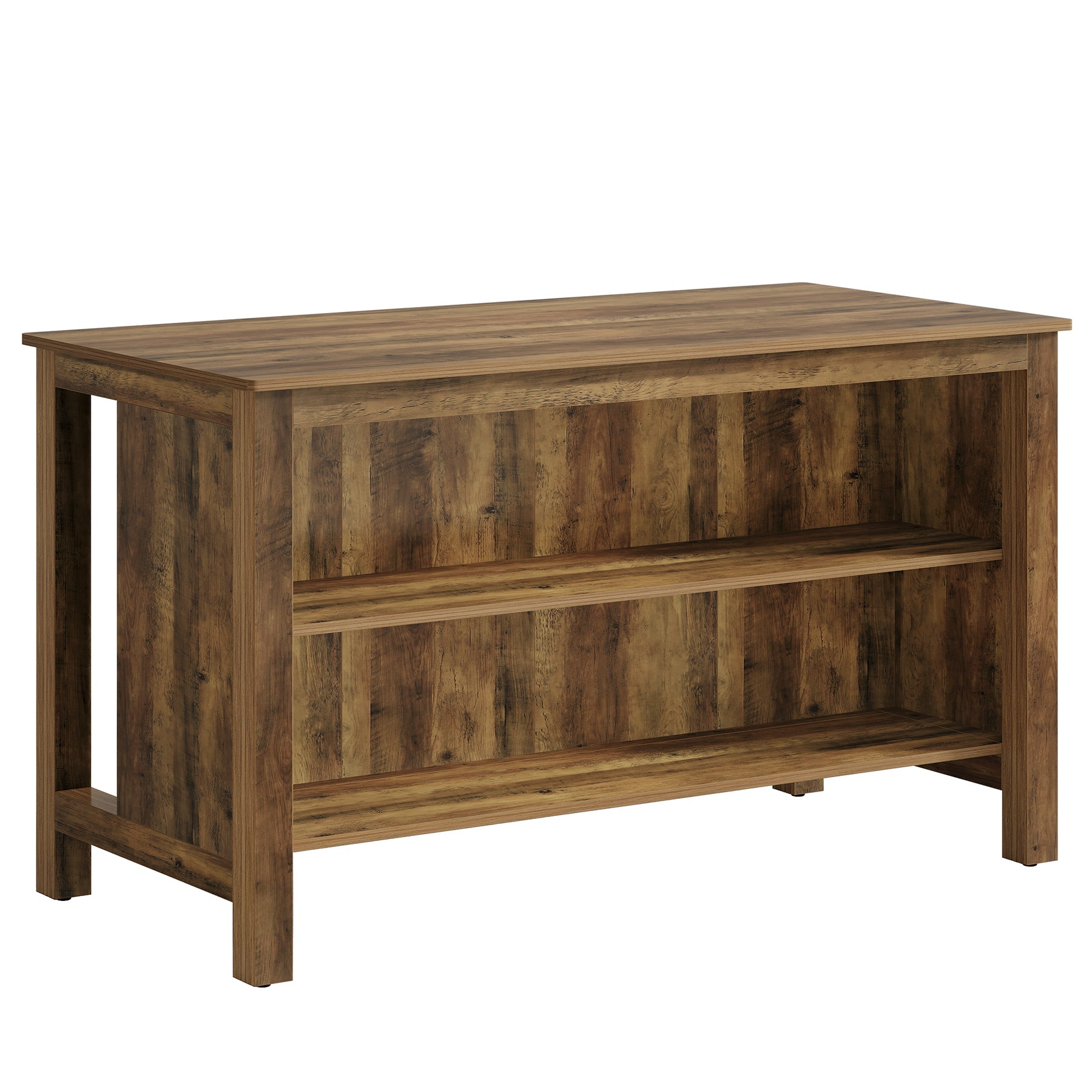 59" Kitchen Island, Farmhouse Stationary Island Table with Storage for Kitchen