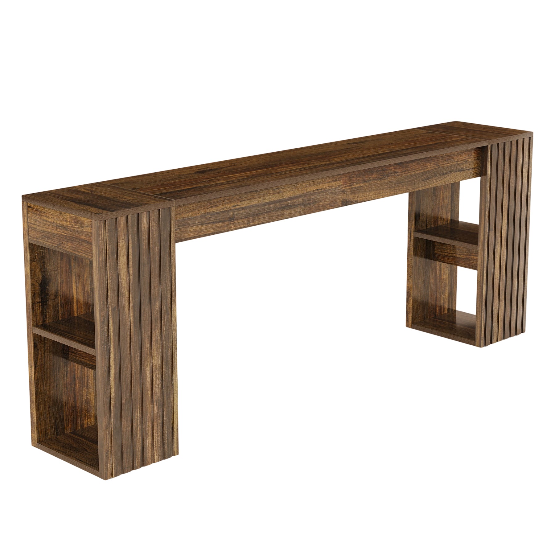 86" Extra Long Console Table, Farmhouse Entryway Sofa Table with Shelves for Hallway