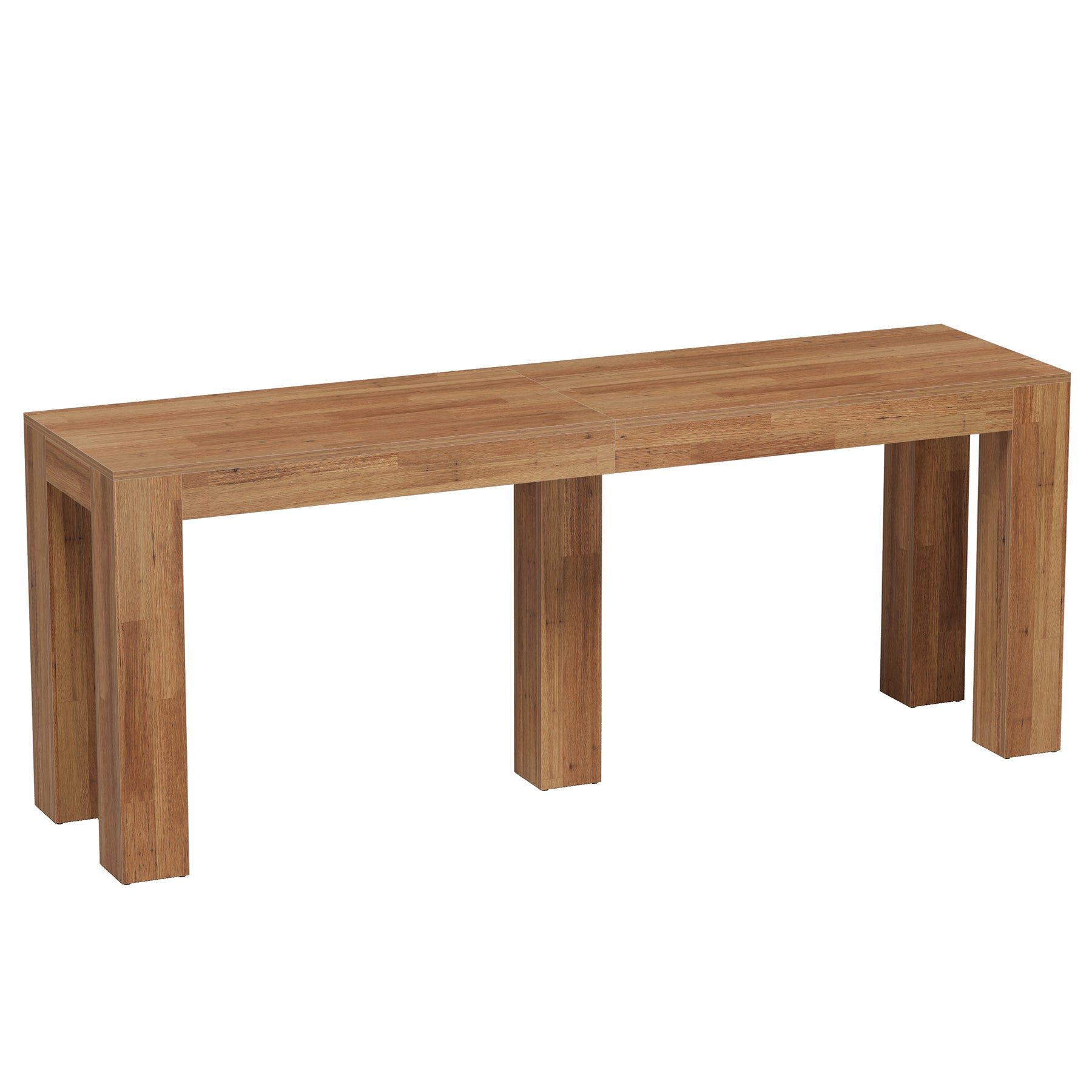 86.6" Counter Height Dining Table with 5 Legs, Wood Rectangle Bar Table for Kitchen