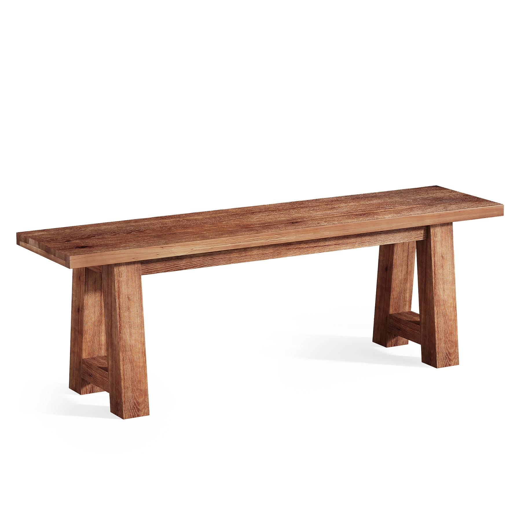 Solid Wood Dining Bench, 55" Entryway Bench with A-Shaped Legs