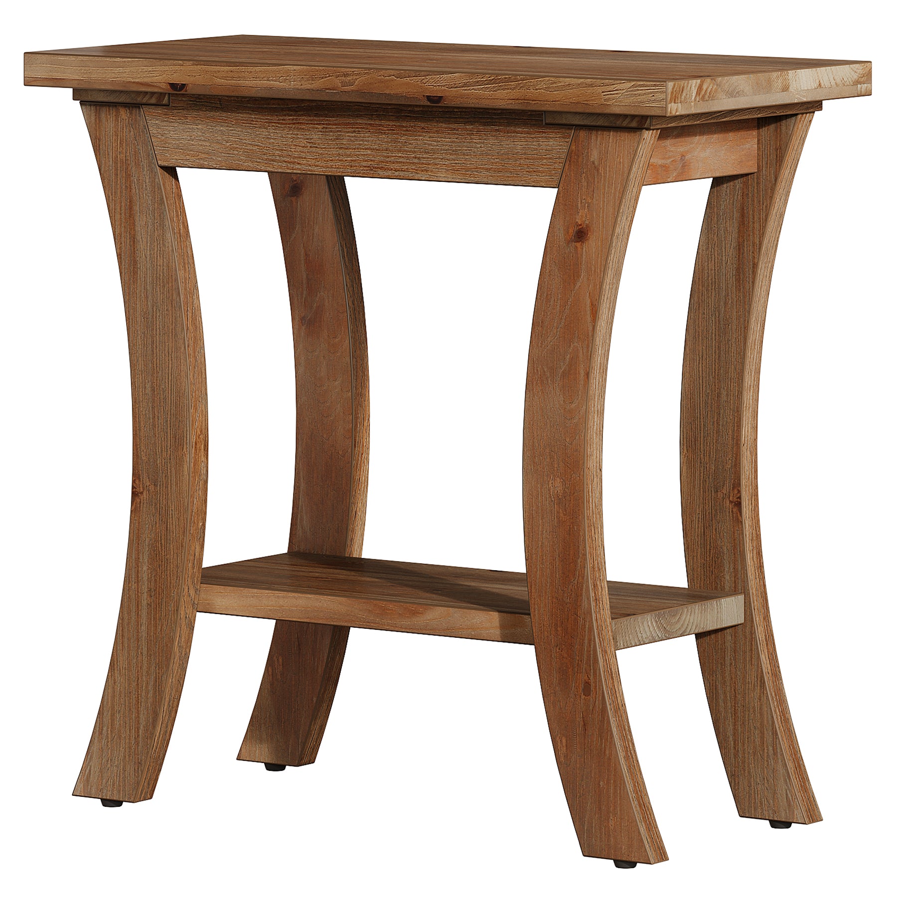 Tribesigns 23.6-Inch Solid Wood Side Table with Lower Shelf, Farmhouse End Table for Living Room