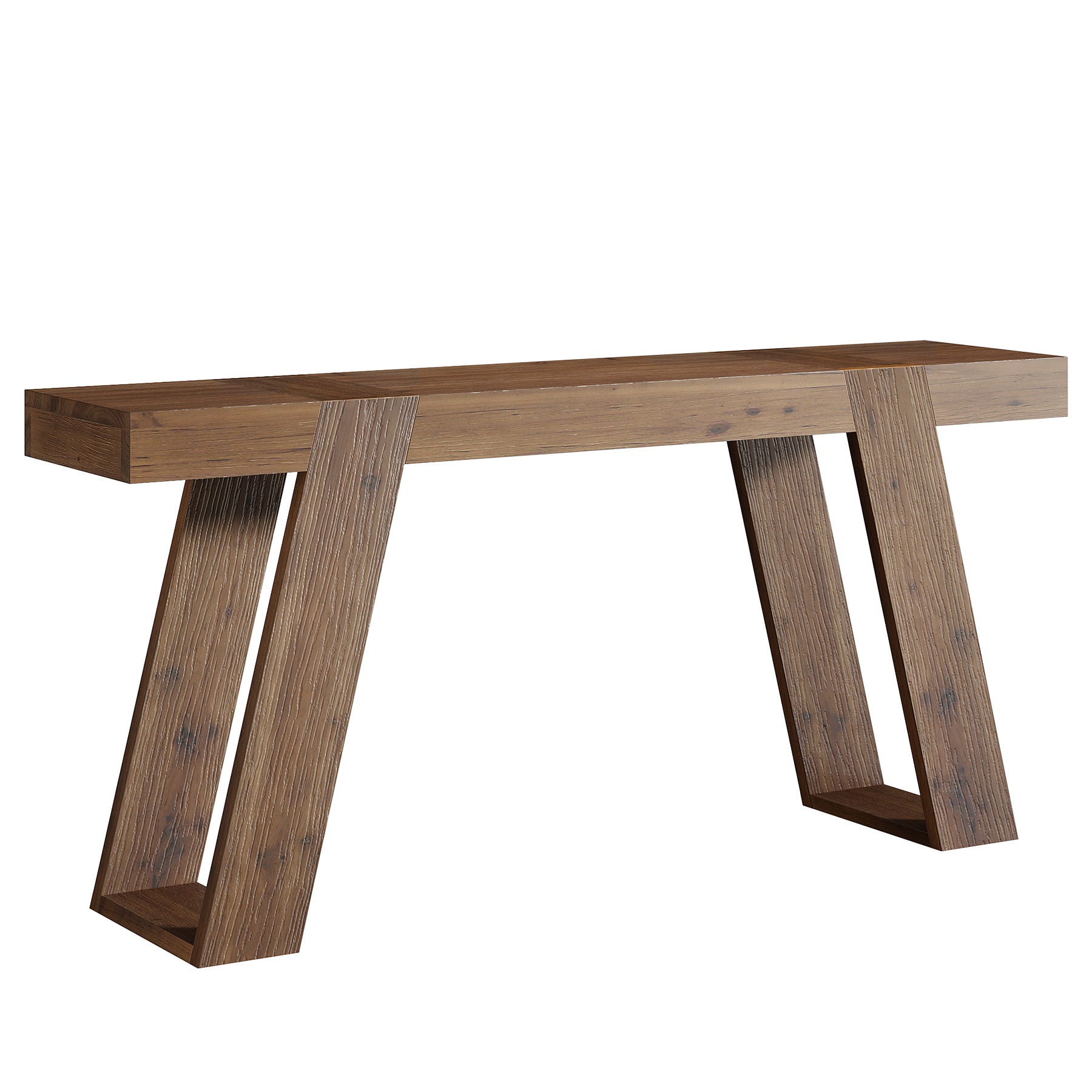 Solid Wood Console Table, 63" Narrow Sofa Table Behind Couch