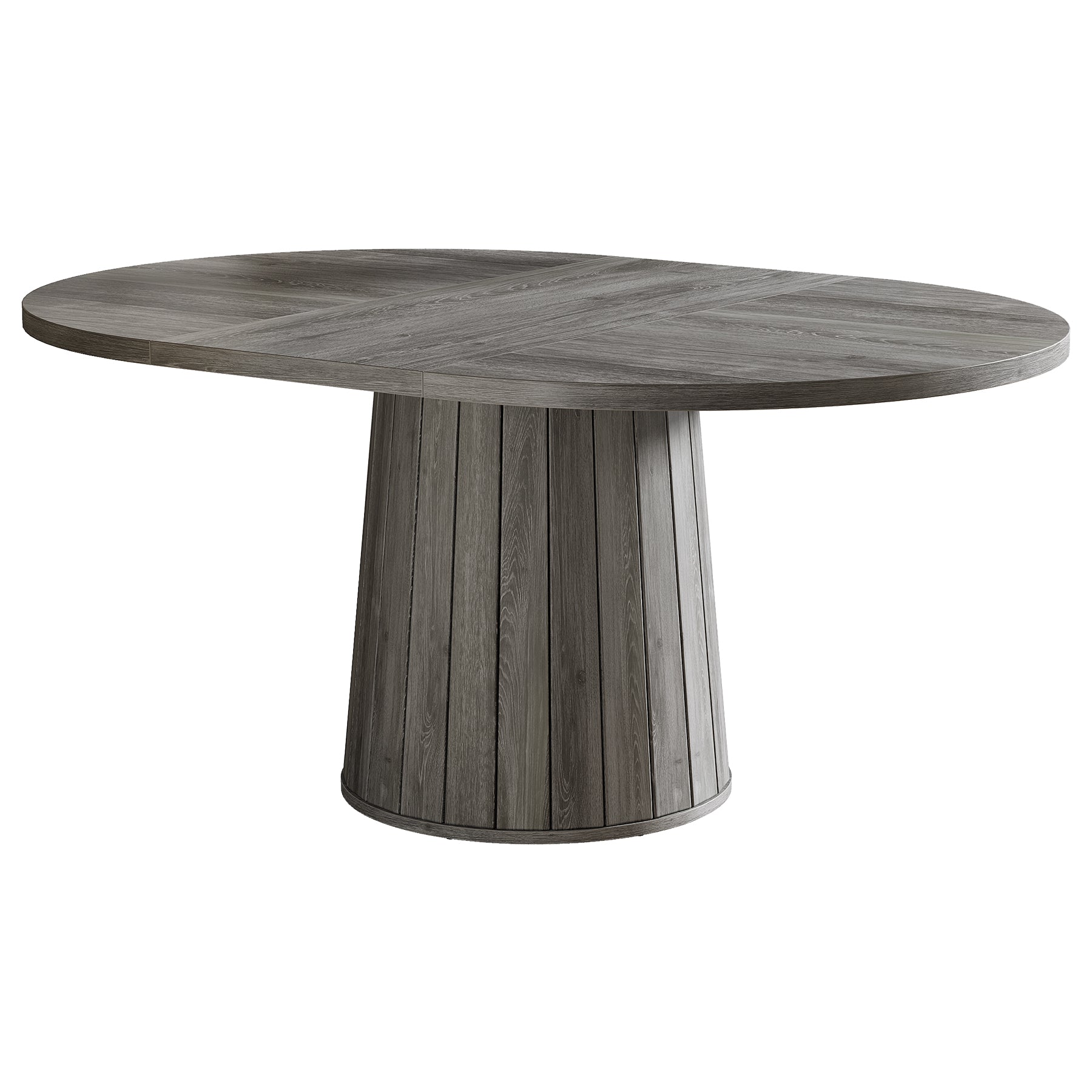 55" Dining Table, Wood Oval Kitchen Dinner Table