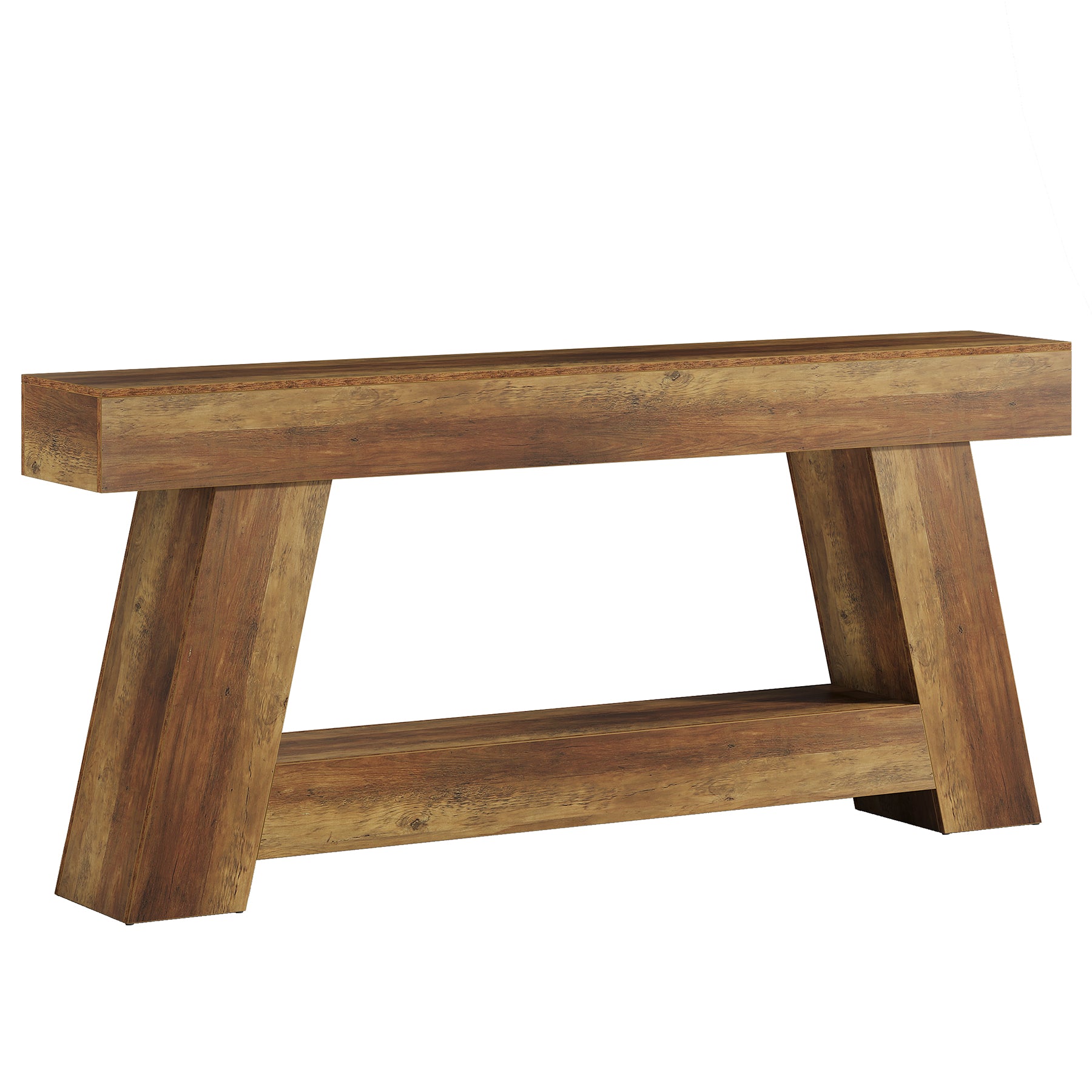 70.87" Console Table, Farmhouse 2 - Tier Sofa Table with Open Storage Shelf Tribesigns
